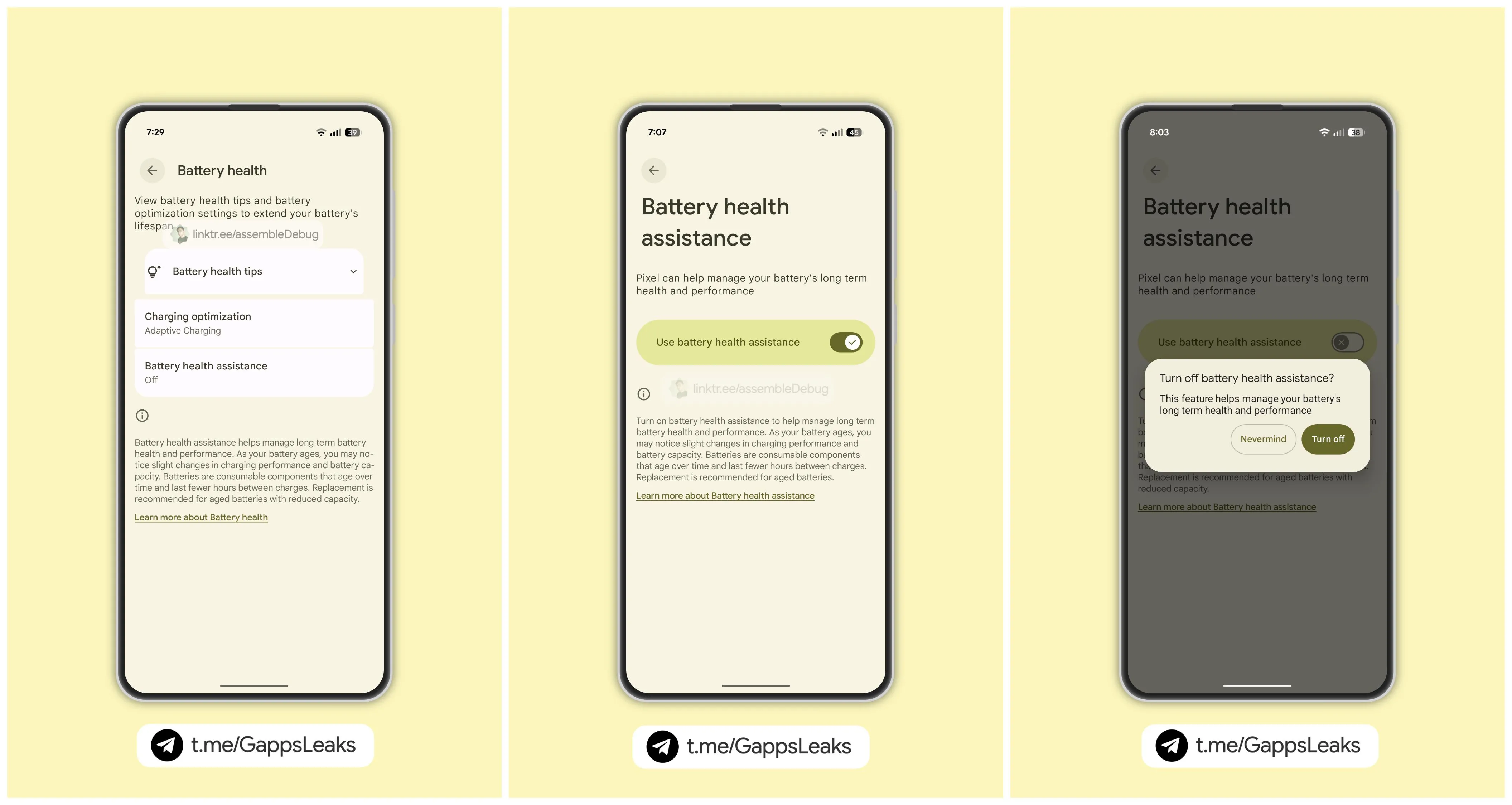 Ảnh chụp màn hình giao diện tính năng Trợ lý sức khỏe pin trên Google Pixel 9