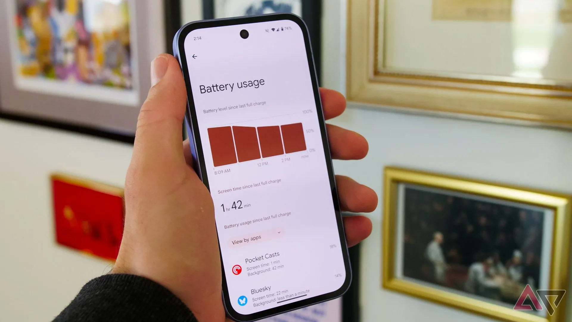 Giao diện quản lý pin trên điện thoại Pixel, hiển thị tình trạng pin