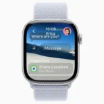 Giao diện ứng dụng Tin nhắn trên Apple Watch chạy watchOS 26 với hiệu ứng Liquid Glass