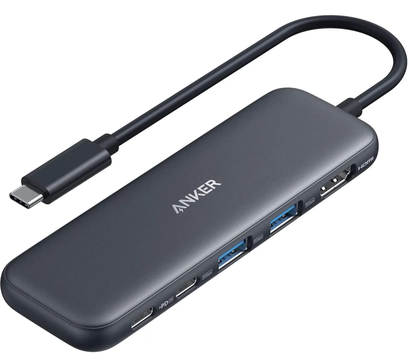 Hub Anker 332 USB-C với 5 cổng, bao gồm HDMI 4K, USB-A, USB-C và cổng sạc PD, là giải pháp kết nối đa năng và phải chăng cho người dùng công nghệ.