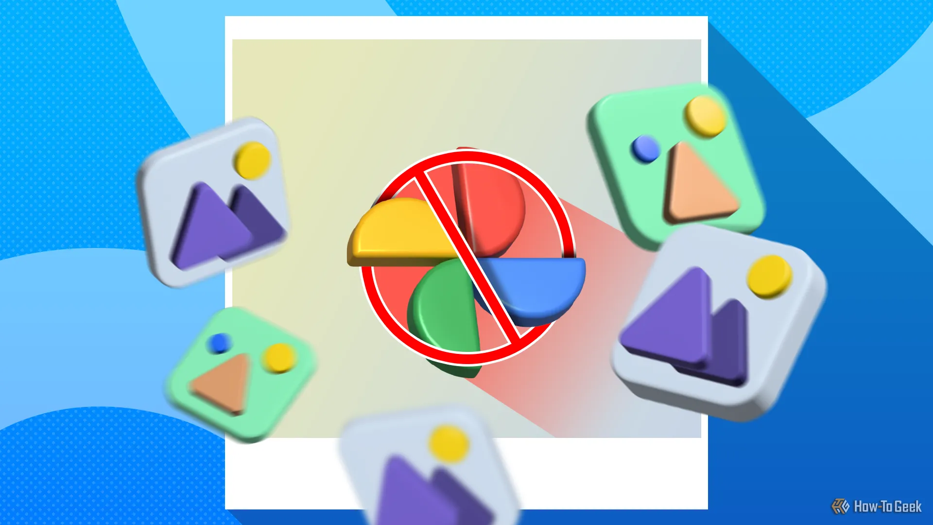 Logo Google Photos bị gạch chéo, minh họa việc tìm kiếm giải pháp thay thế để tự host ảnh cá nhân