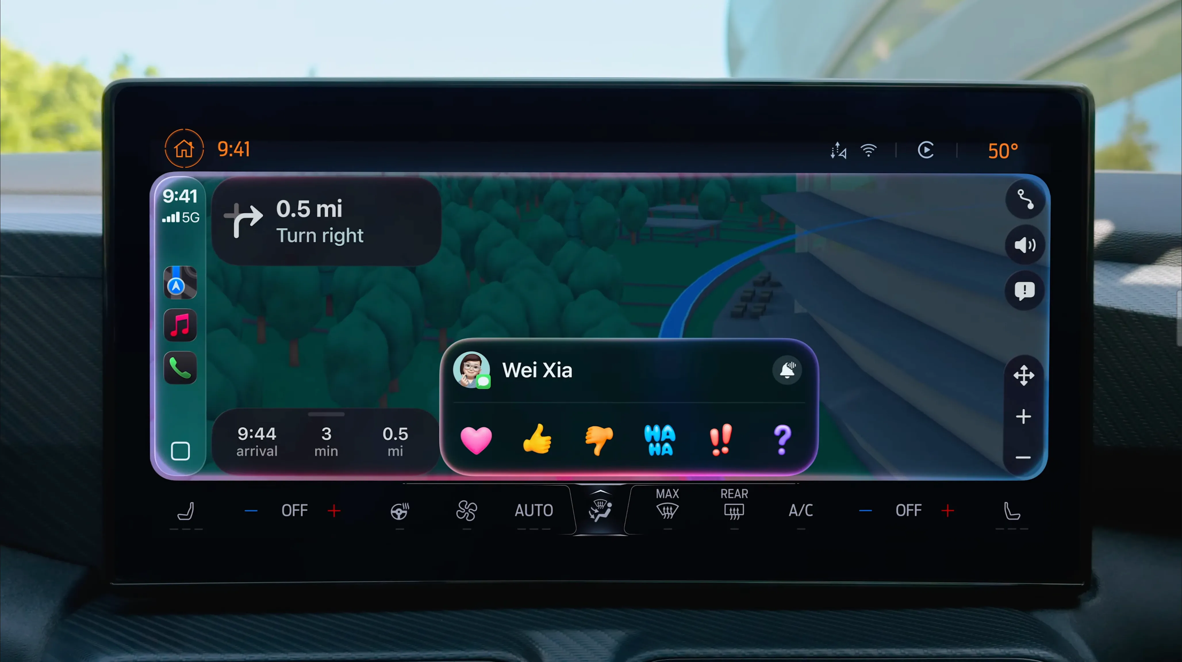 Tính năng Tapbacks cho Tin nhắn trong CarPlay trên iOS 26