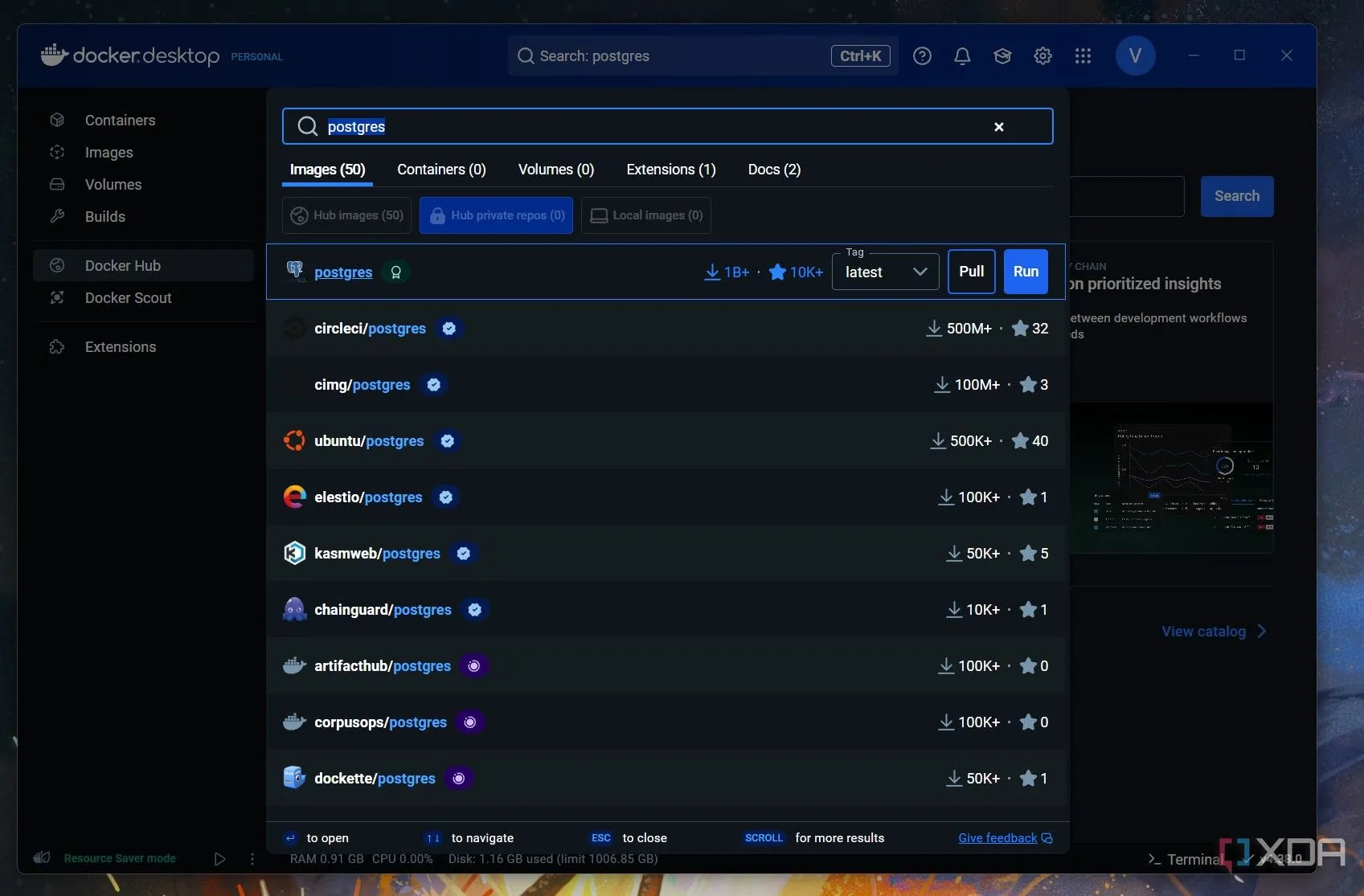 A screenshot of the Docker Registry