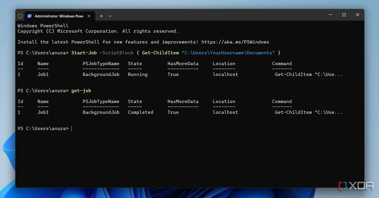 Cách chạy tác vụ ngầm trong PowerShell với Start-PSJob