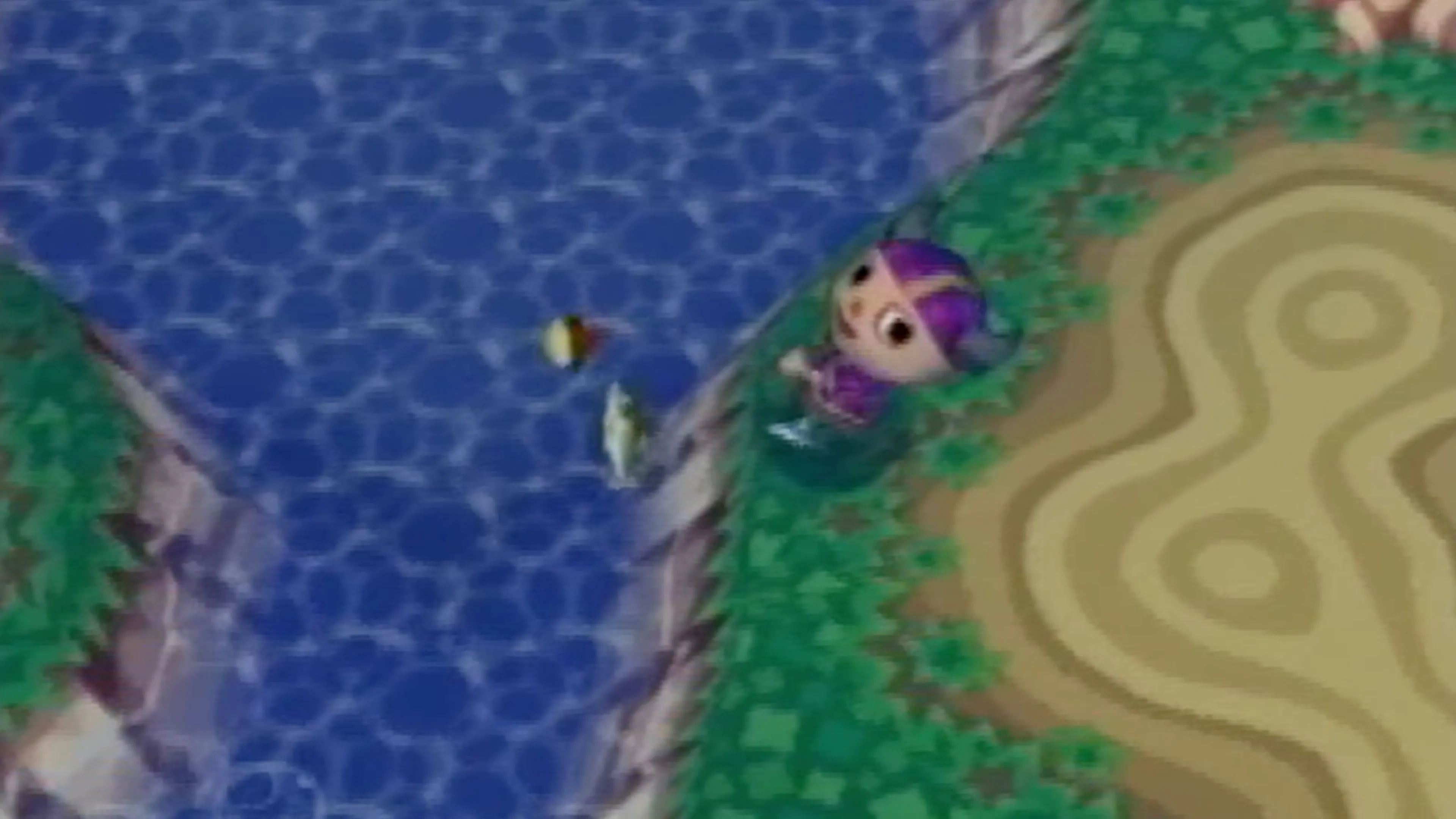 Cảnh trong game Animal Crossing với hai nhân vật đứng cạnh nhau