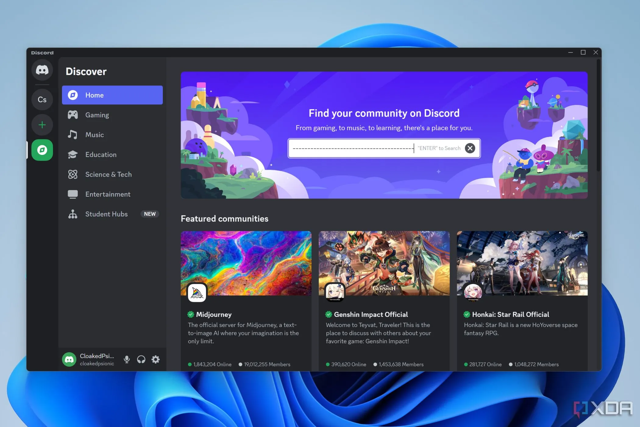 Cộng đồng Discord với các kênh và chủ đề đa dạng