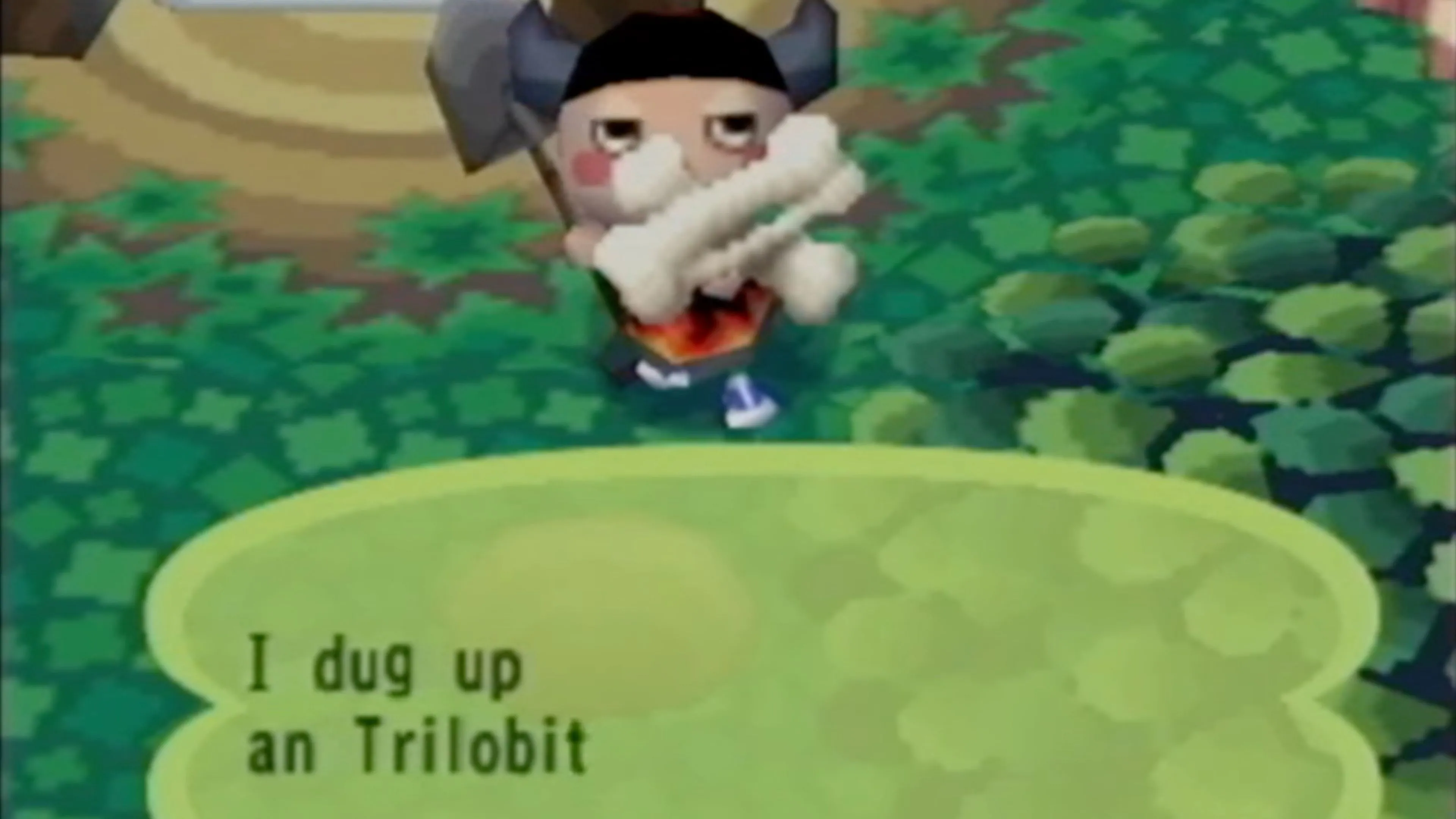 Cư dân Animal Crossing đang đào Trilobit