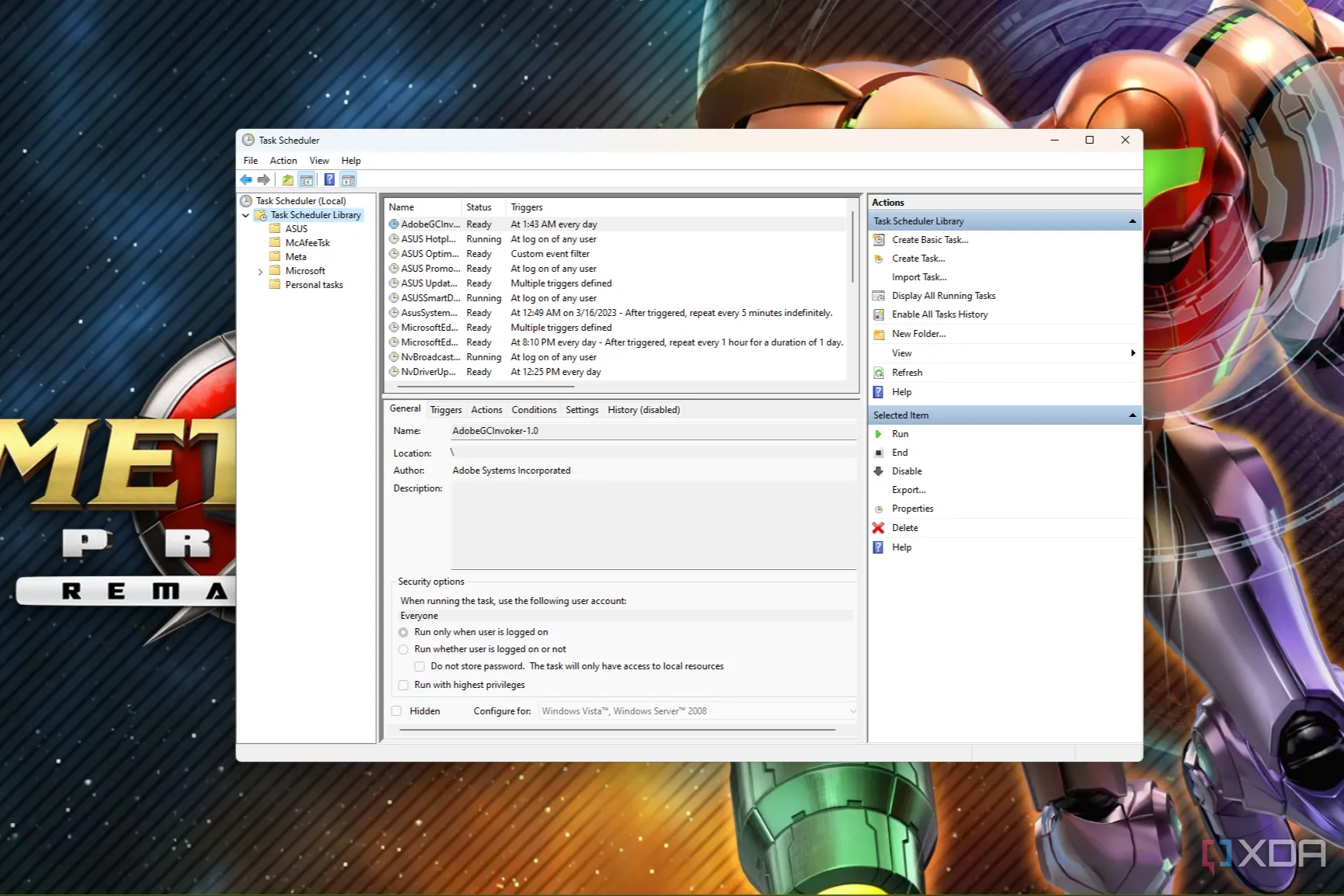 Cửa sổ tạo tác vụ nâng cao trong Windows Task Scheduler cho phép tùy chỉnh điều kiện kích hoạt