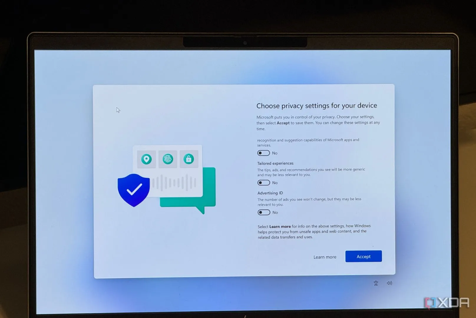 Giao diện cài đặt quyền riêng tư trên Windows 11, liên quan đến việc bảo mật thông tin cá nhân.