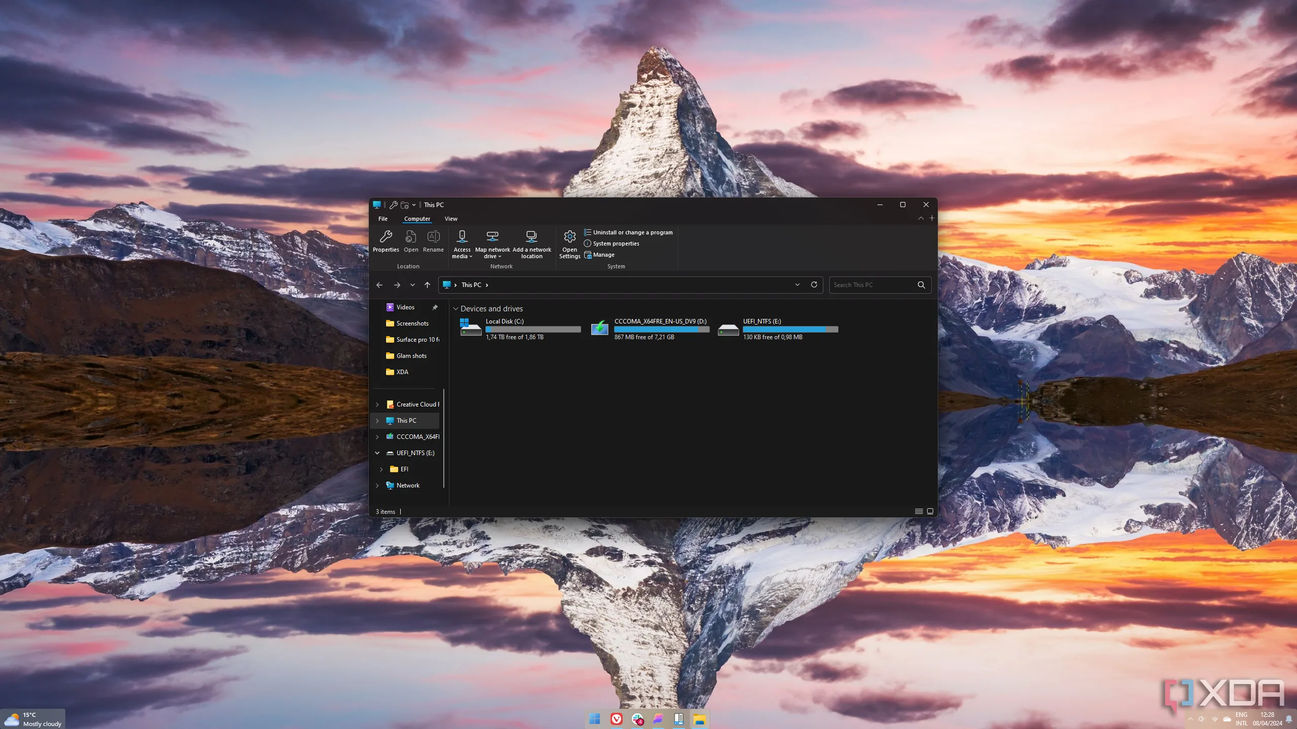Giao diện File Explorer trên Windows 11 minh họa khả năng quản lý và bảo mật dữ liệu cục bộ.