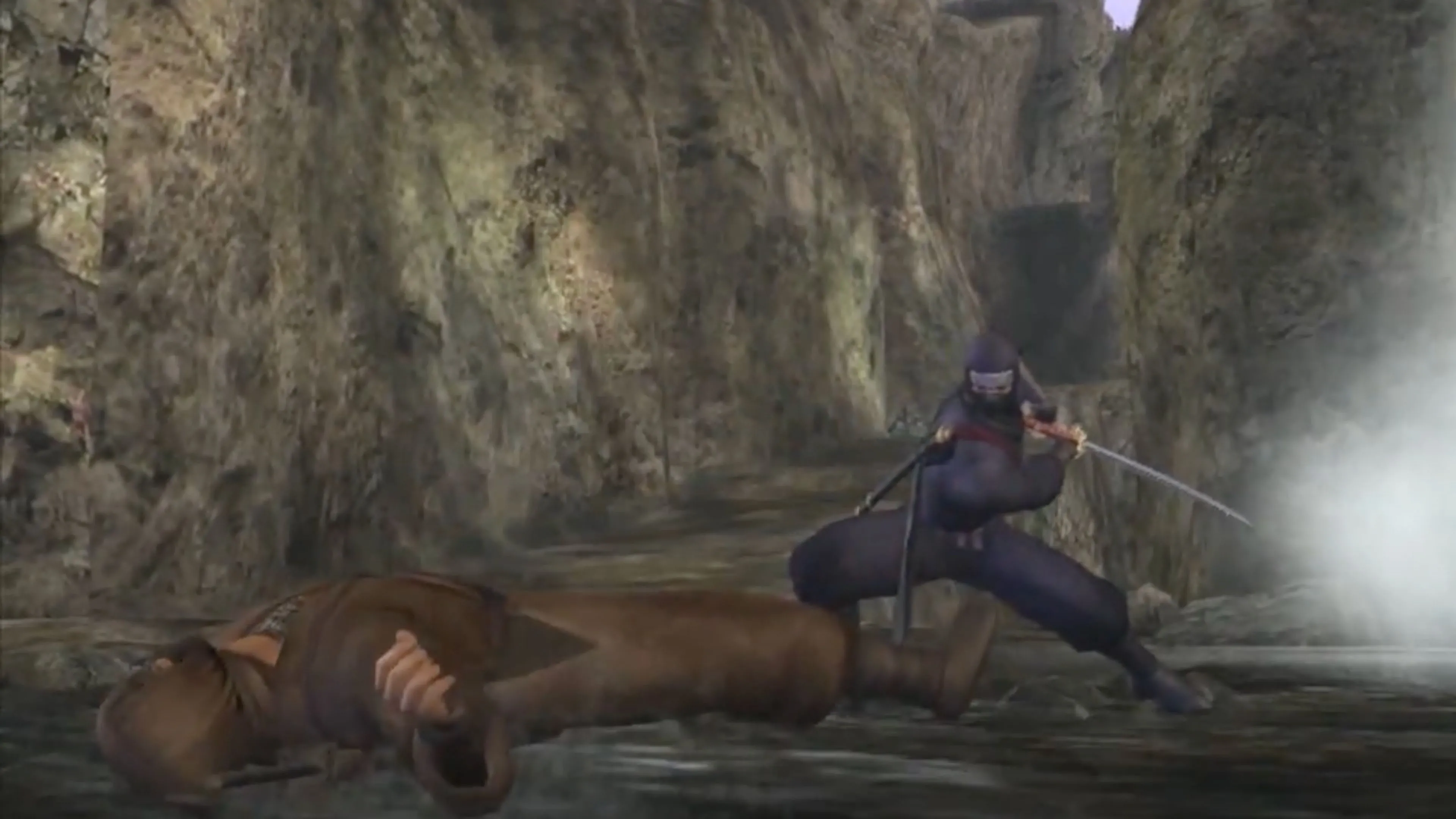 Mô tả: Ryu Hayabusa ra đòn hạ gục đối thủ trong Ninja Gaiden Black, một tựa game hack and slash đỉnh cao.