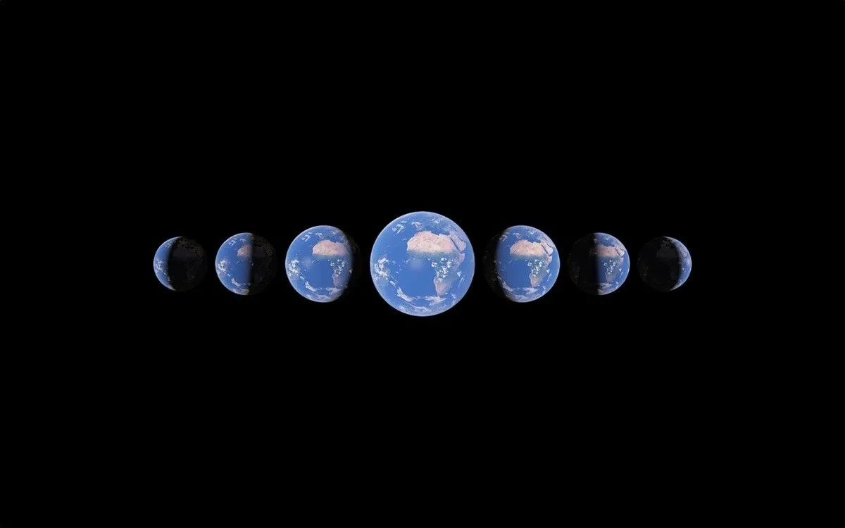 Tính năng tua nhanh thời gian (Time-lapse) trong Google Earth, cho thấy sự thay đổi của bề mặt Trái Đất qua các năm