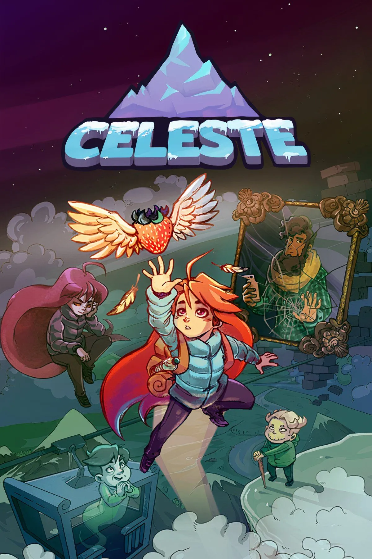 Tổng hợp các cảnh gameplay và môi trường đầy thử thách trong game platformer Celeste.
