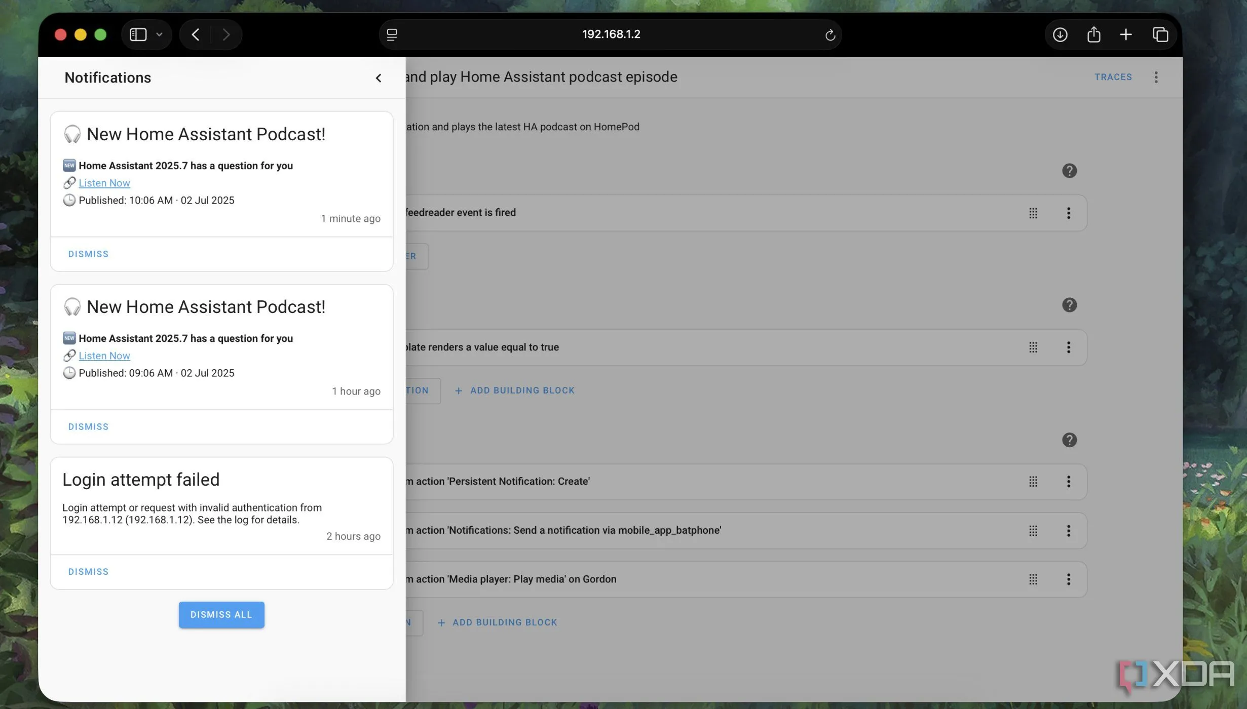 Tự động hóa thông báo tập podcast mới trong Home Assistant