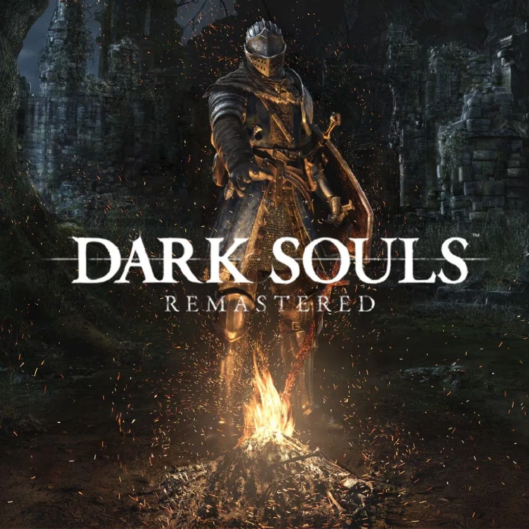 Ảnh bìa game Dark Souls Remastered, tựa game Soulsborne nổi tiếng với các trận đấu boss đầy thử thách.