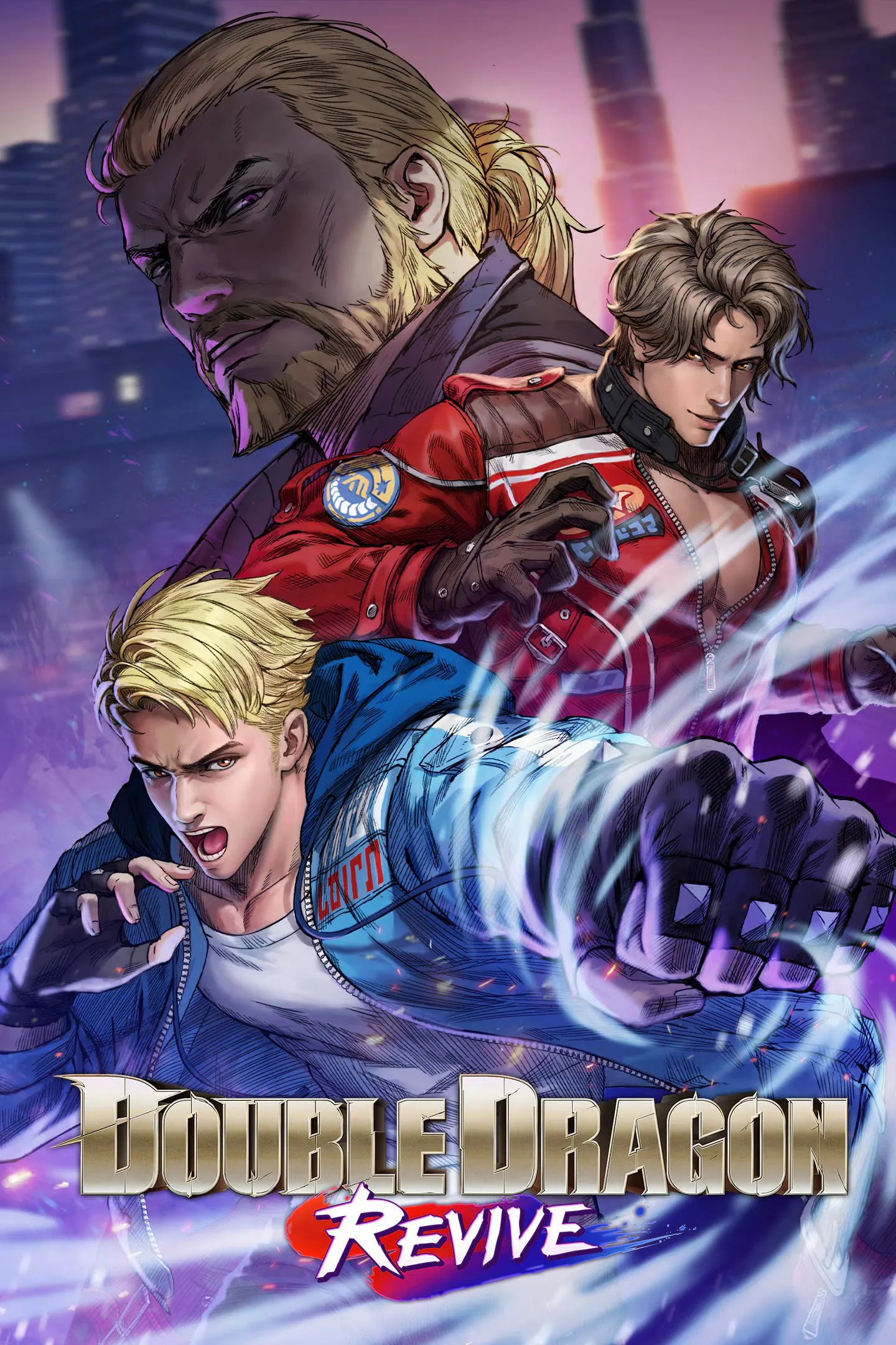 Ảnh bìa game Double Dragon Revive với phong cách nghệ thuật hiện đại nhưng vẫn giữ nét cổ điển của dòng game beat 'em up