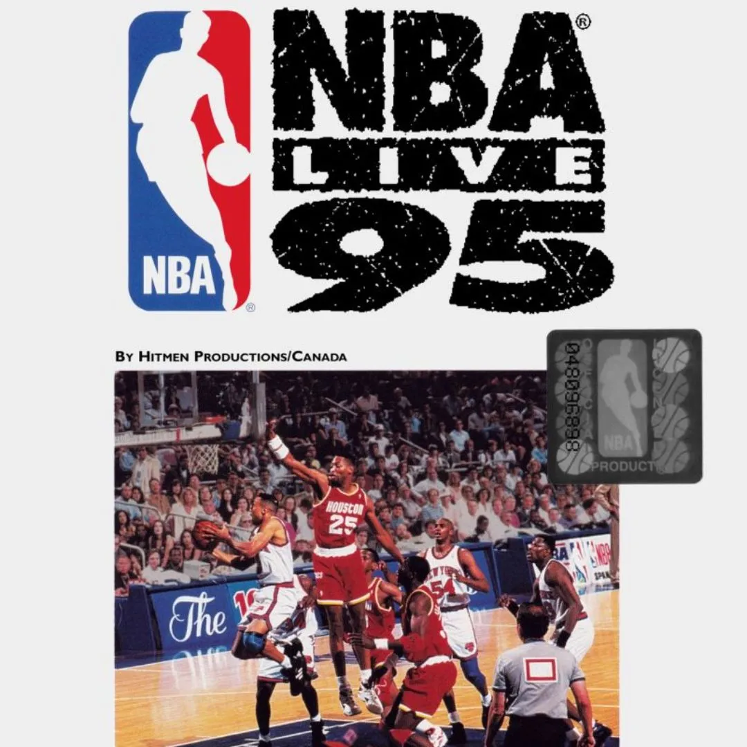 Ảnh bìa game NBA Live '95, biểu tượng của sự chân thực trong game bóng rổ trên SNES