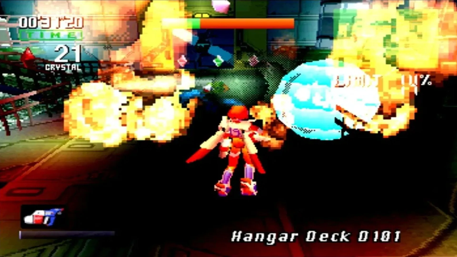 Ảnh chụp màn hình cảnh hành động trong game Burning Rangers của Sega Saturn