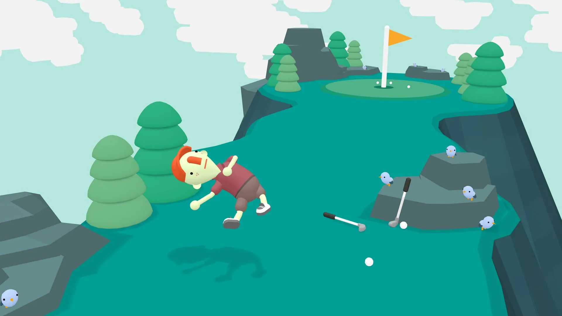 Ảnh chụp màn hình game What the Golf? với lối chơi phi lý và hài hước