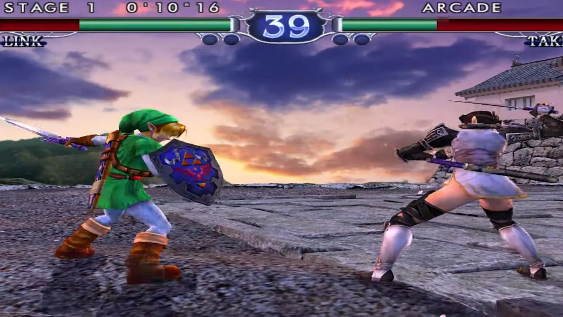 Ảnh chụp màn hình gameplay của tựa game đối kháng kinh điển Soulcalibur 2, minh họa tiềm năng tái sinh các huyền thoại qua dịch vụ Nintendo Switch Online