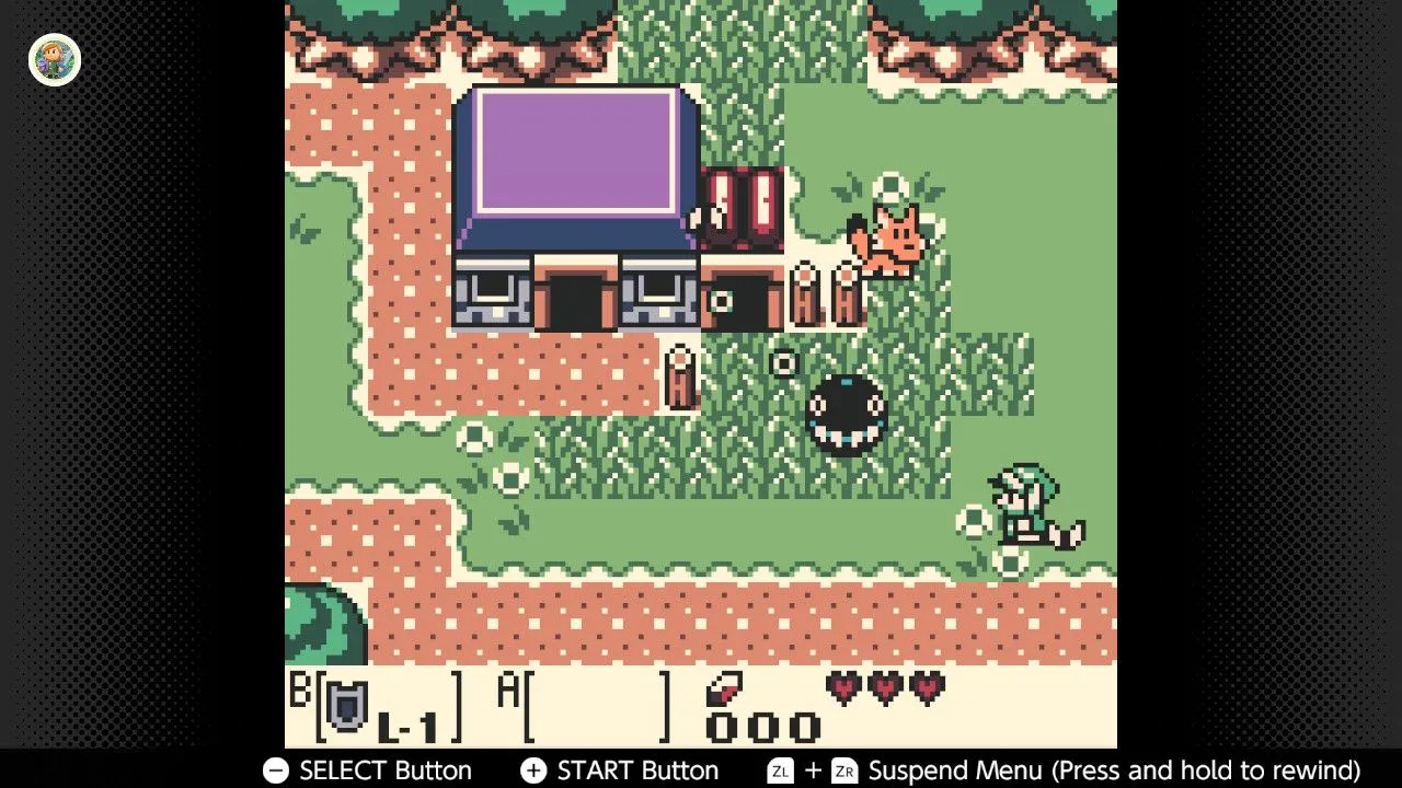 Ảnh chụp màn hình Link trong The Legend of Zelda: Link's Awakening DX trên Game Boy