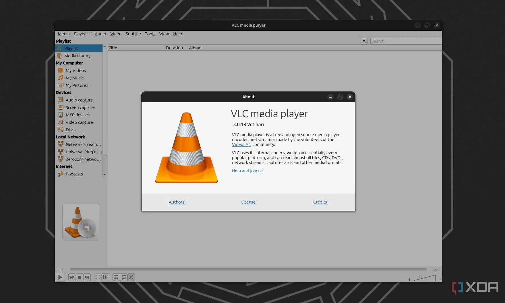 Ảnh chụp màn hình VLC Media Player hiển thị giao diện phát video