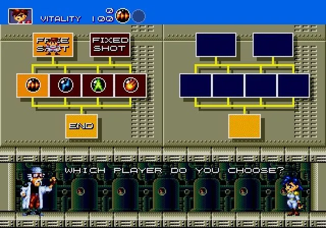 Artwork chính của Gunstar Heroes, giới thiệu hai nhân vật chính Red và Blue với phong cách nghệ thuật hoạt hình đặc trưng