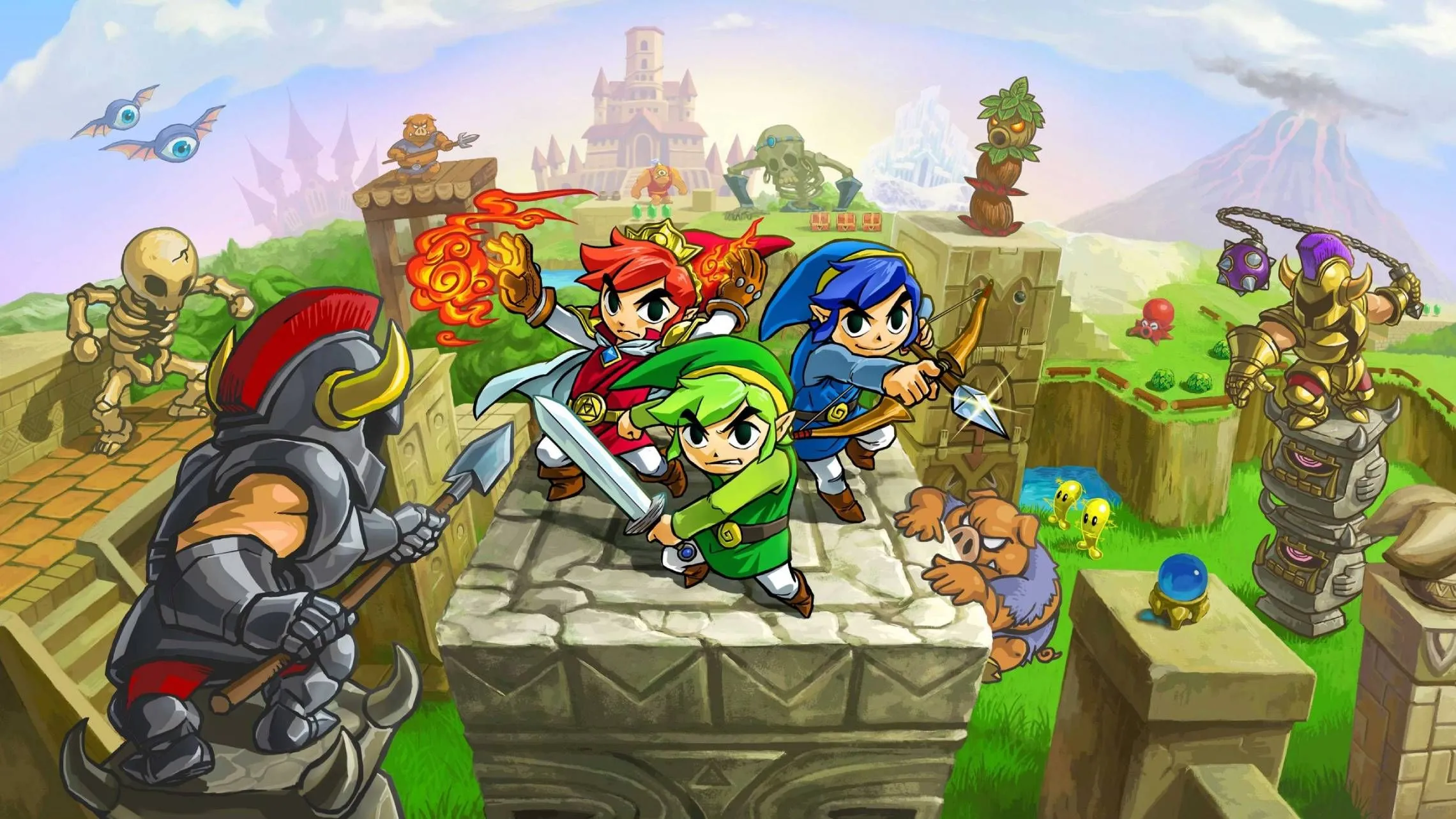 Ba Link phối hợp chiến đấu trong The Legend of Zelda Tri Force Heroes