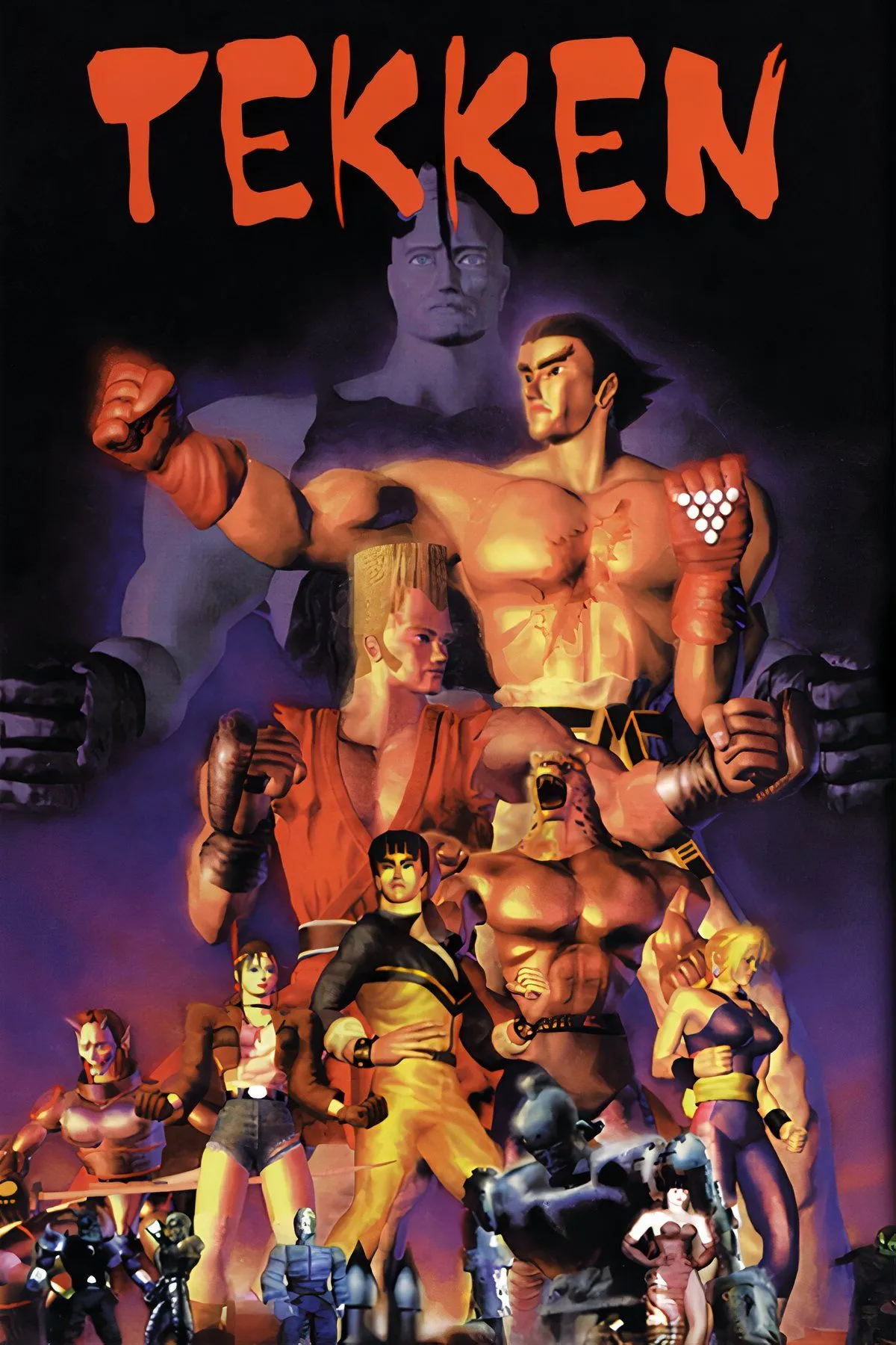 Bìa đĩa game đối kháng Tekken phiên bản Long Box cho PlayStation 1