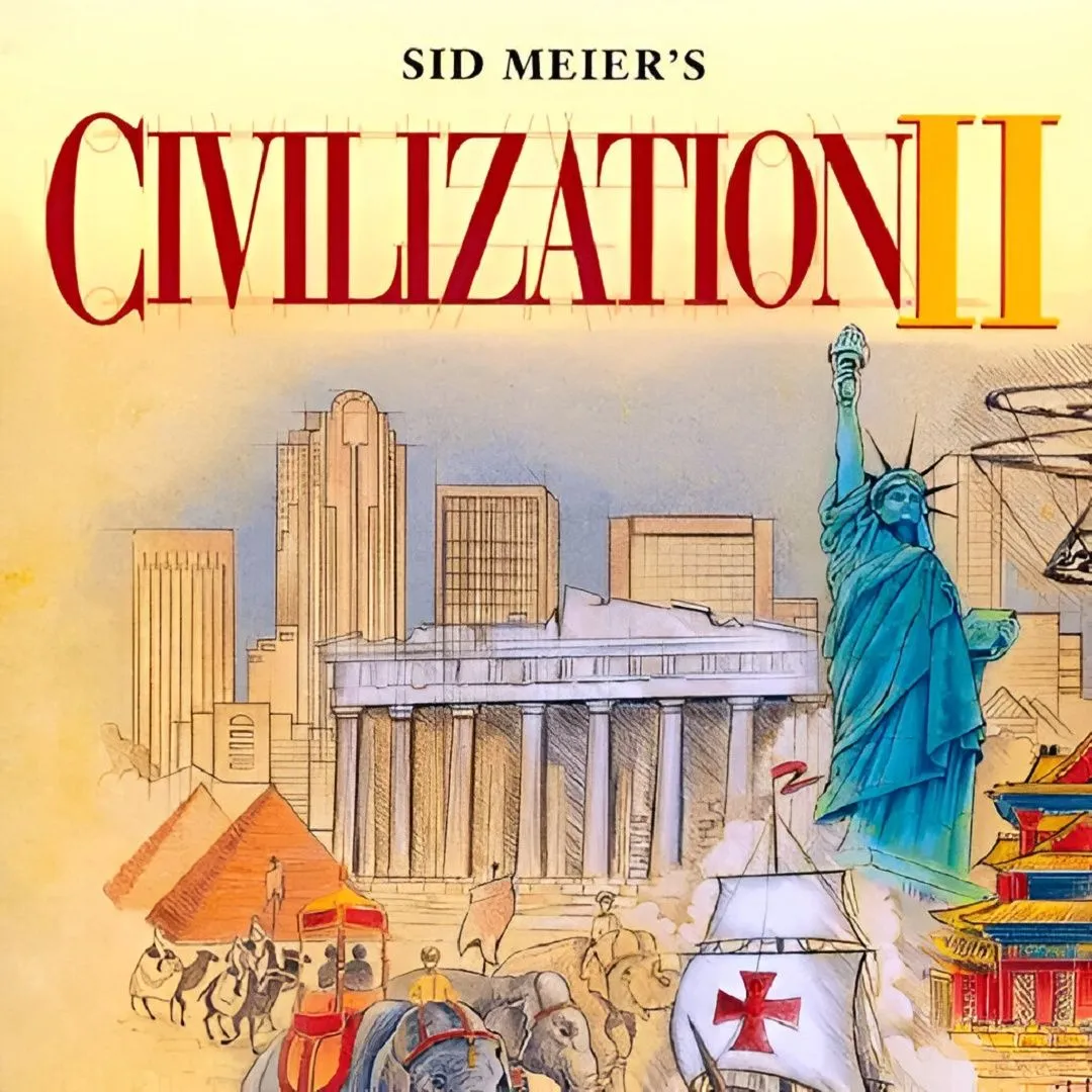 Bìa sản phẩm của Sid Meier's Civilization II, nổi bật giá trị lịch sử và giáo dục