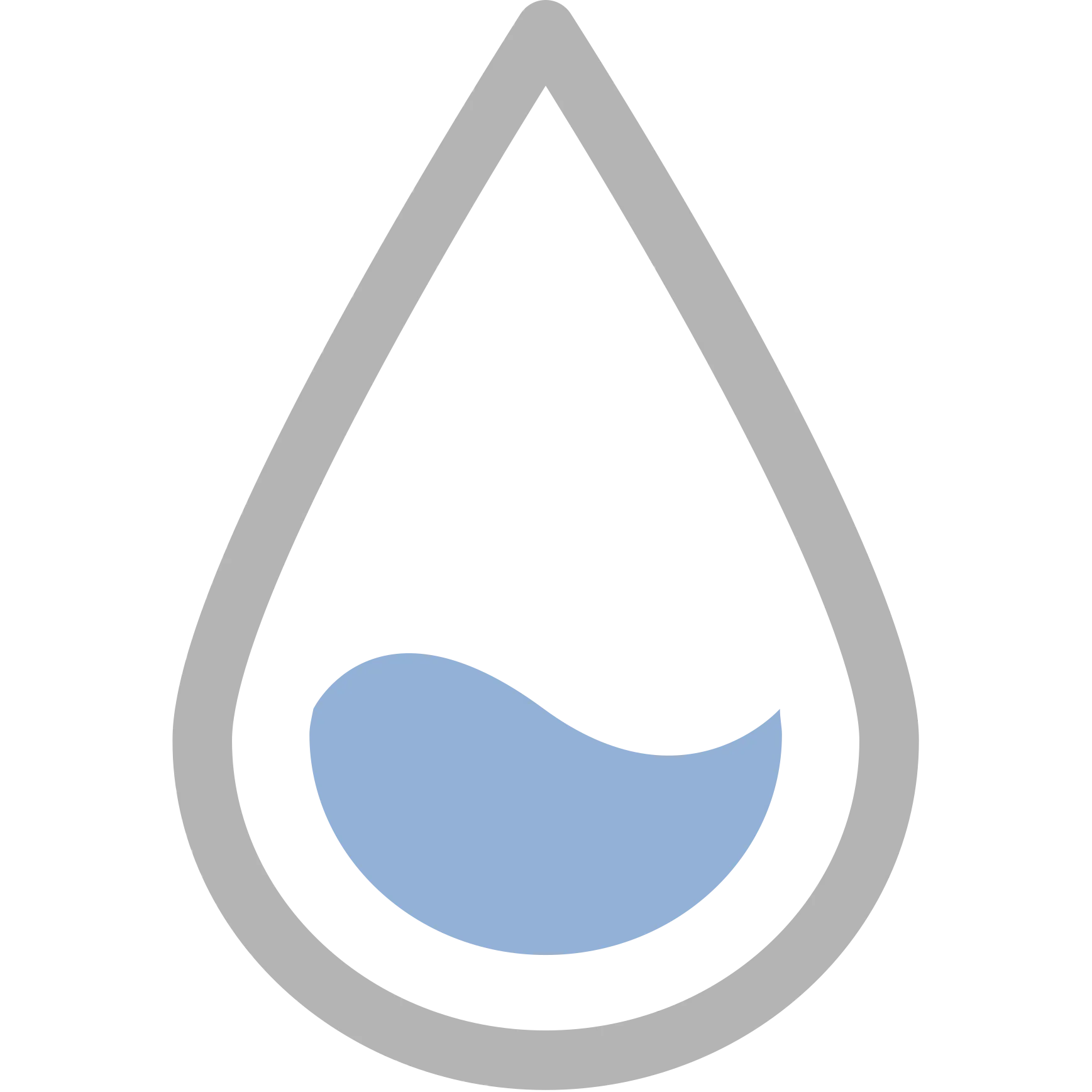 Biểu tượng (icon) của ứng dụng Rainmeter với hình giọt nước màu xanh và chữ &quot;R&quot; bên trong.