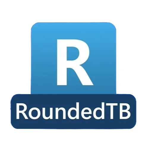 Biểu tượng (logo) của ứng dụng RoundedTB với hình chữ nhật bo tròn góc và chữ &quot;R&quot; cách điệu.