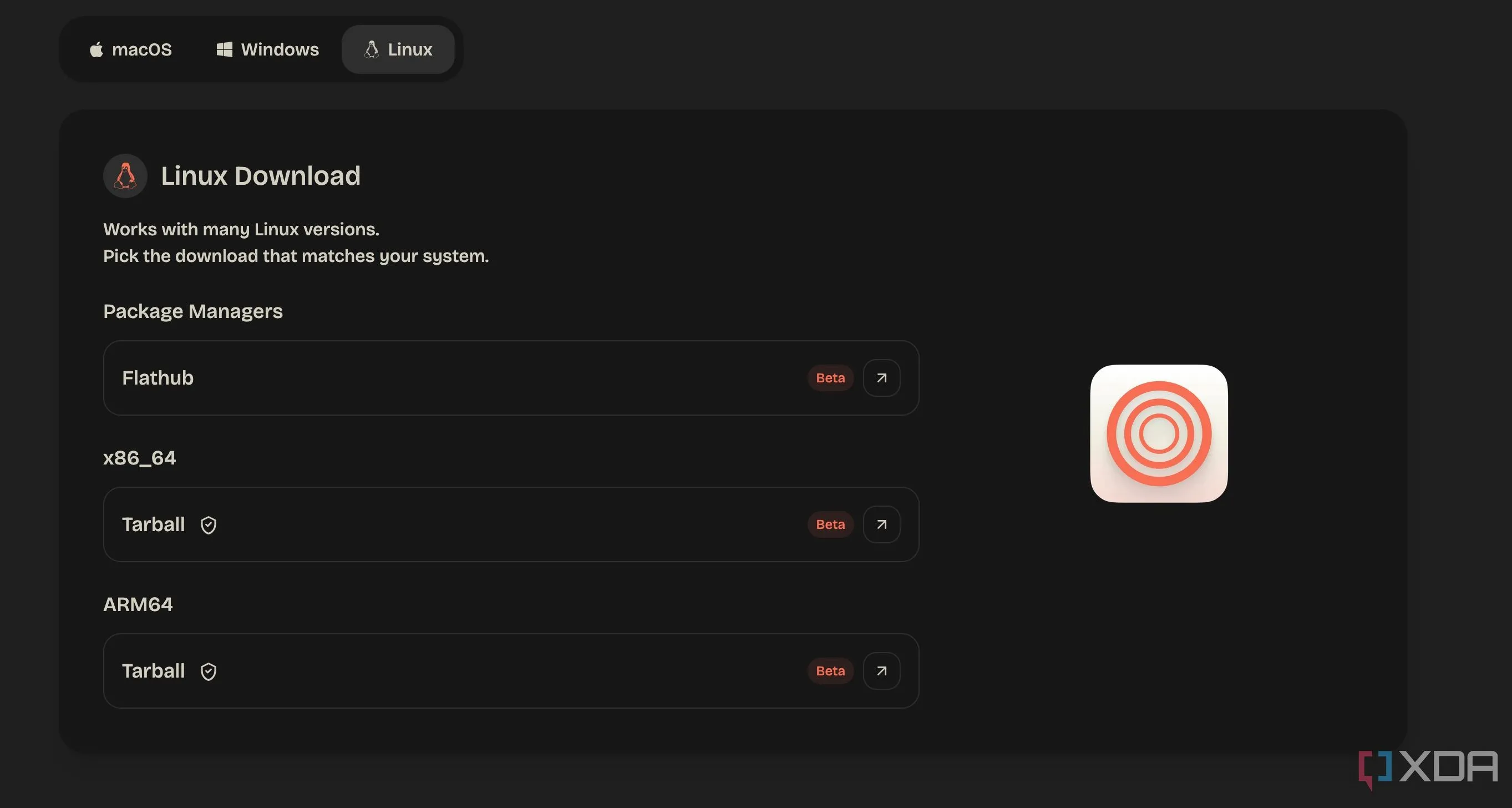Các biểu tượng ứng dụng gốc của Zen Browser trên Windows, macOS và Linux, minh họa khả năng hỗ trợ đa nền tảng