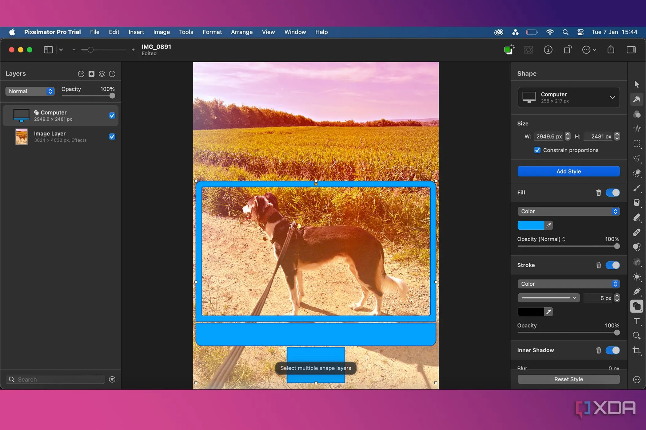 Các công cụ vector trong Pixelmator Pro để tạo hình khối