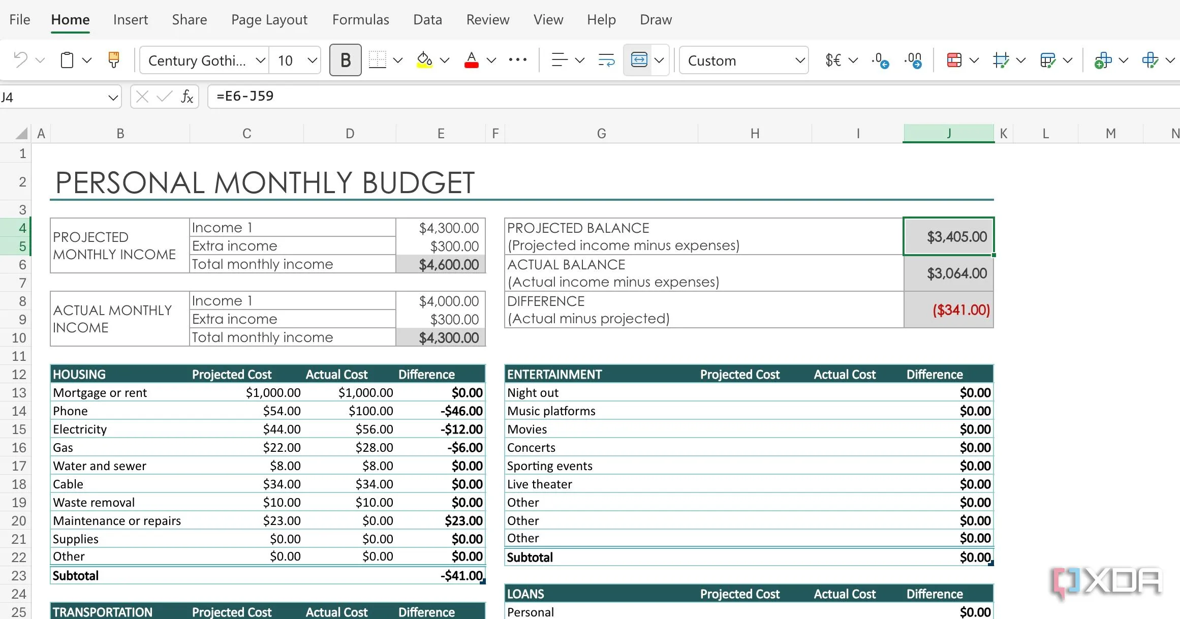Các công thức Excel cơ bản như SUMIF được sử dụng để tự động hóa tính toán tài chính