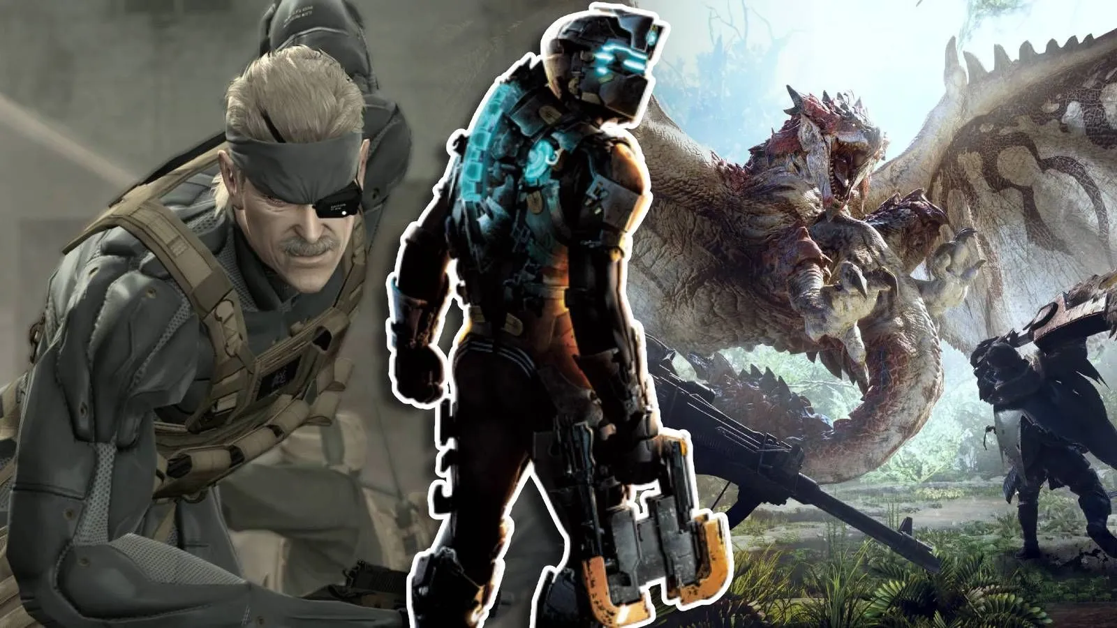 Các nhân vật biểu tượng từ game PlayStation như Old Snake, Isaac Clarke và một thợ săn