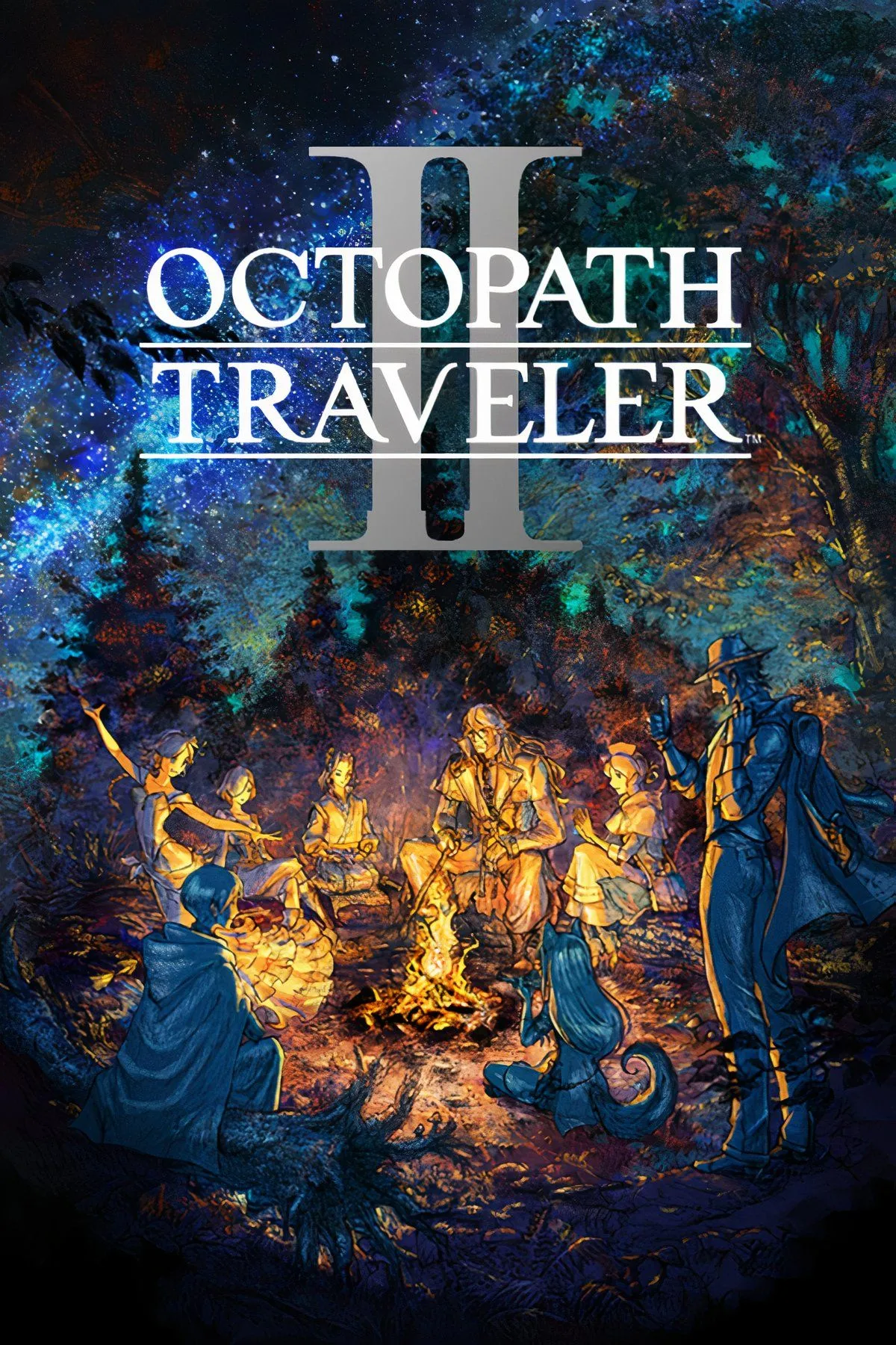Các nhân vật chính của Octopath Traveler 2 trong trận chiến theo lượt, với đồ họa HD-2D đẹp mắt và hiệu ứng kỹ năng.