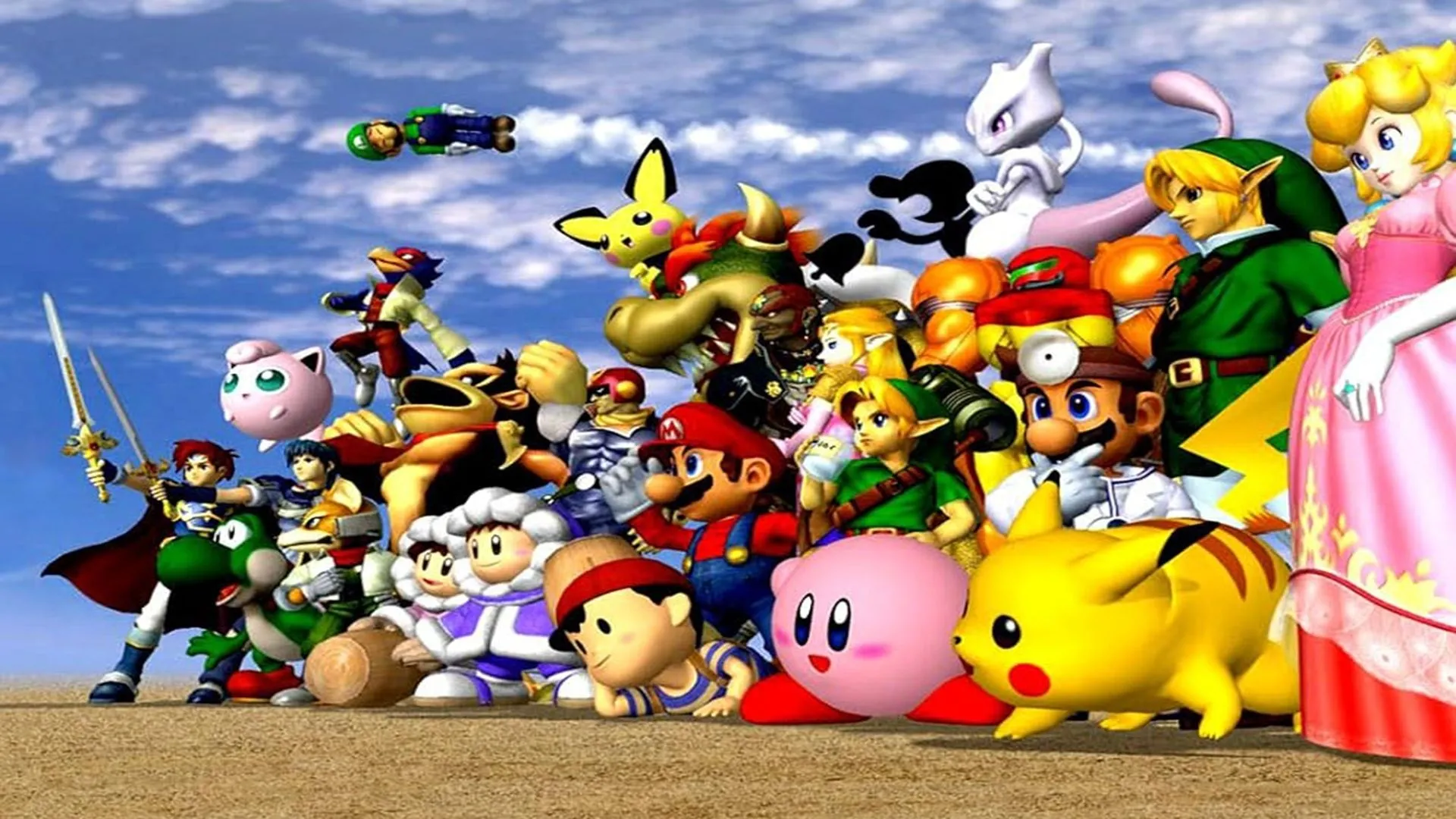 Các nhân vật quen thuộc từ Nintendo như Mario, Link, Samus và Fox McCloud trong Super Smash Bros. Melee