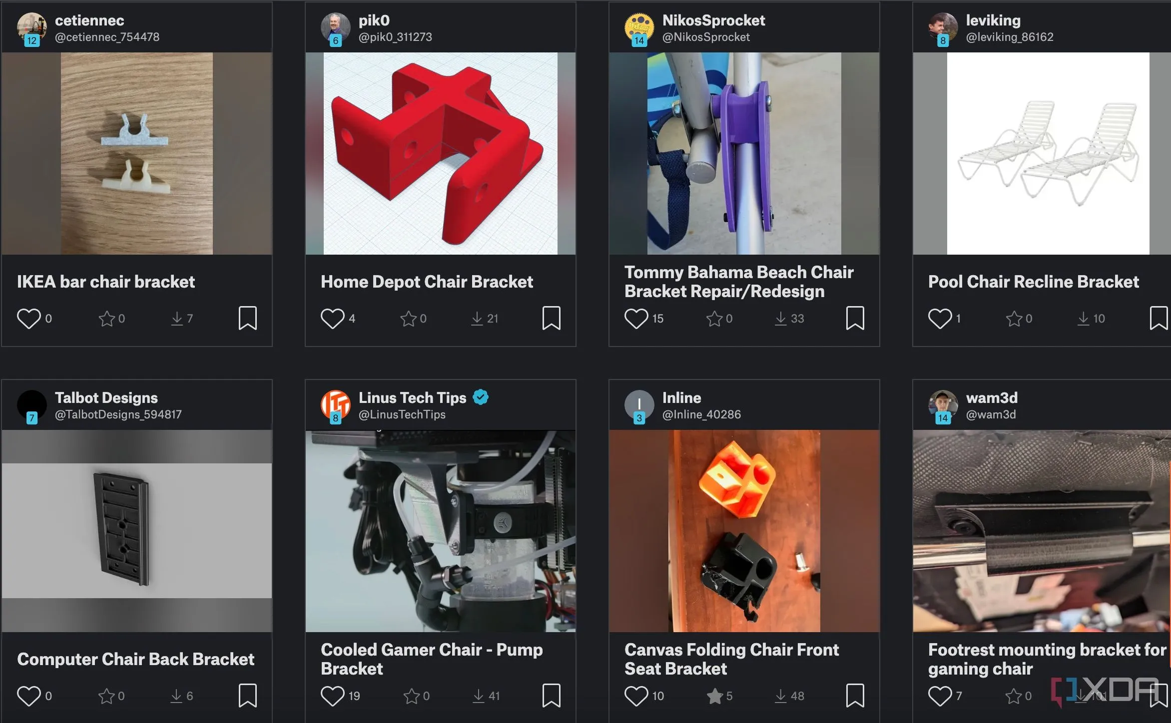 Các phụ kiện và giá đỡ được in 3D dùng để sửa chữa đồ nội thất IKEA, thể hiện khả năng tùy biến và khắc phục