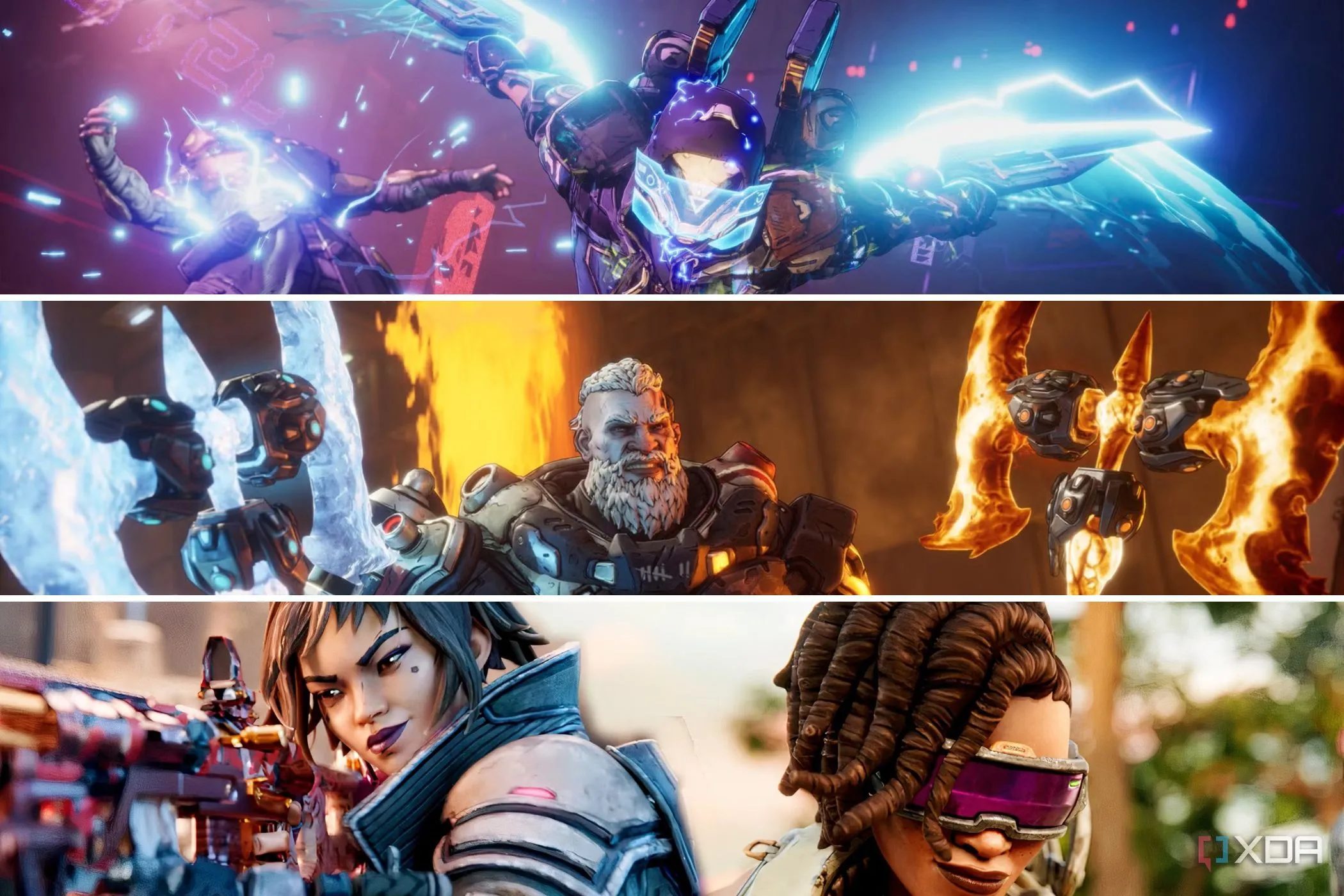 Các Vault Hunter trong Borderlands 4 đang thực hiện các đòn tấn công đặc trưng