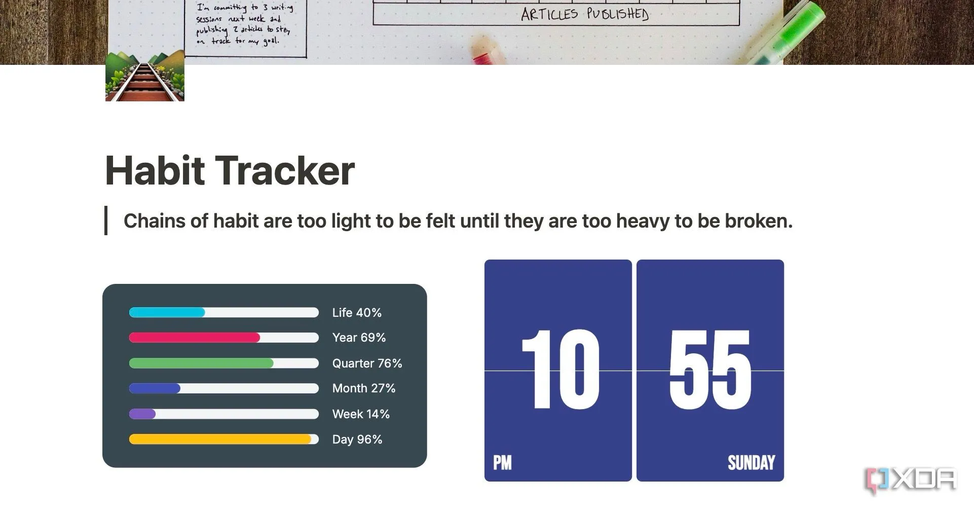 Các widget tùy chỉnh trong Notion, minh họa việc lưu trữ dữ liệu tập trung trên máy chủ Notion