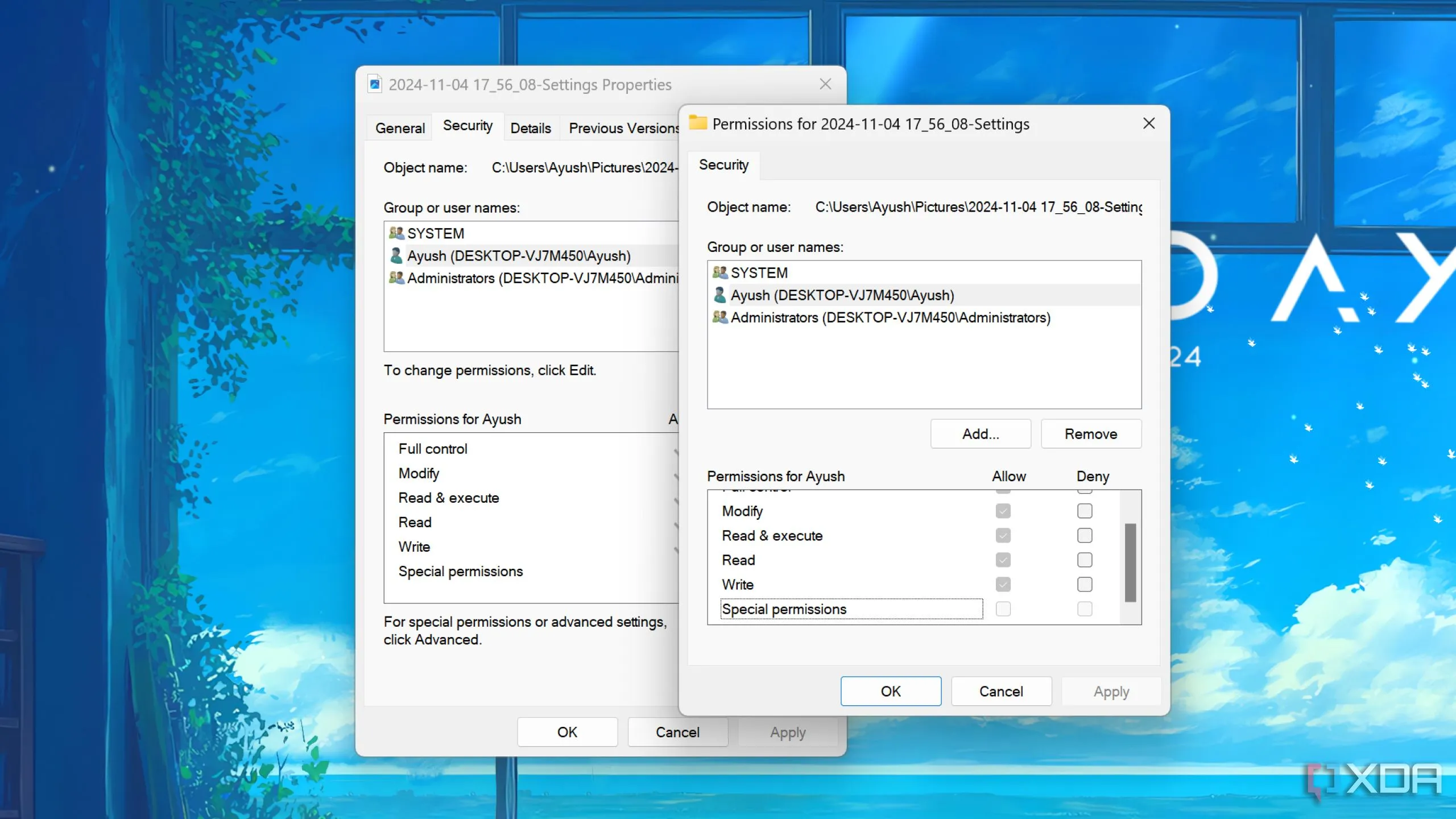 Cài đặt quyền truy cập trong Windows 11