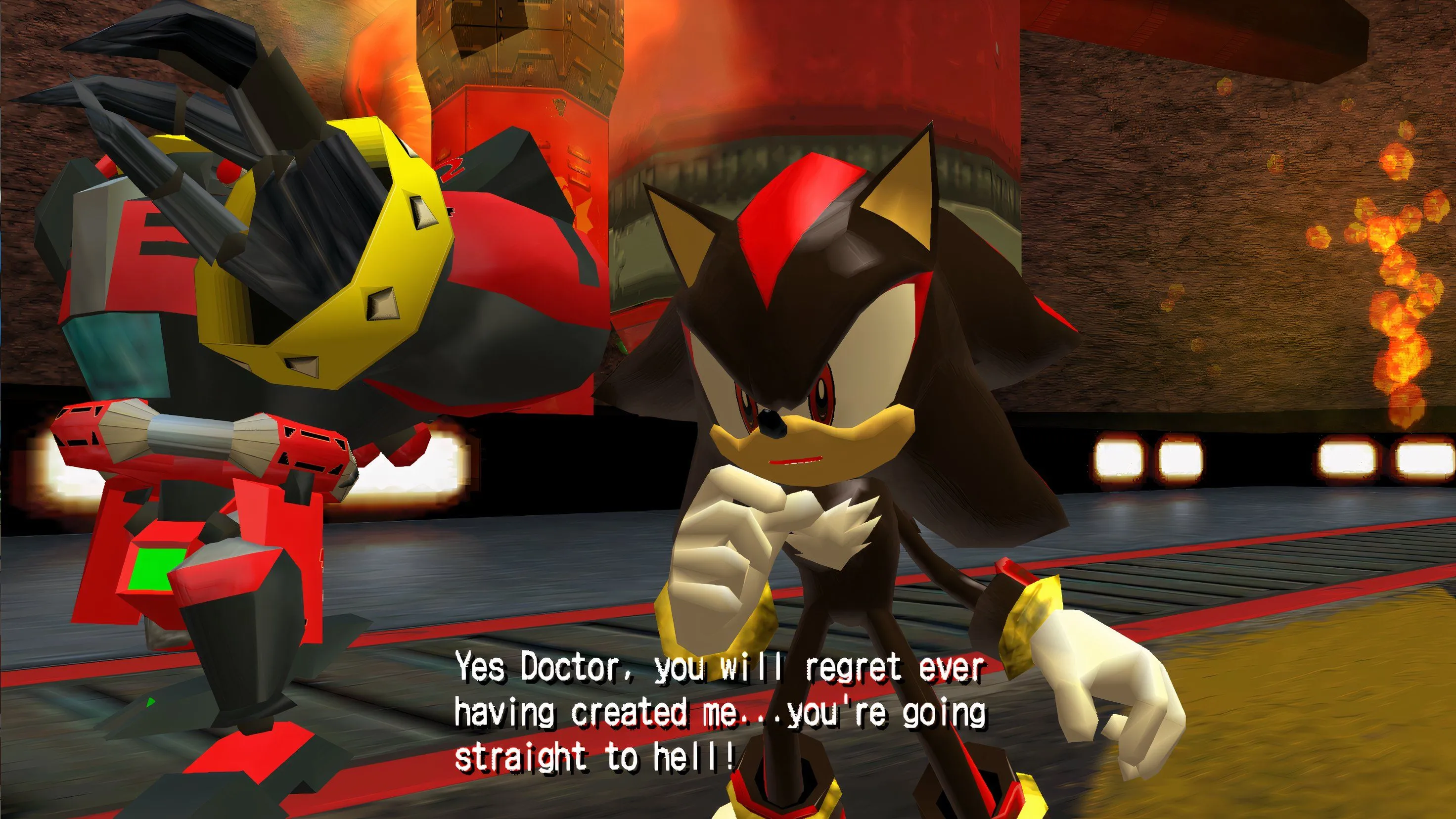 Cận cảnh Shadow the Hedgehog với biểu cảm quyết liệt