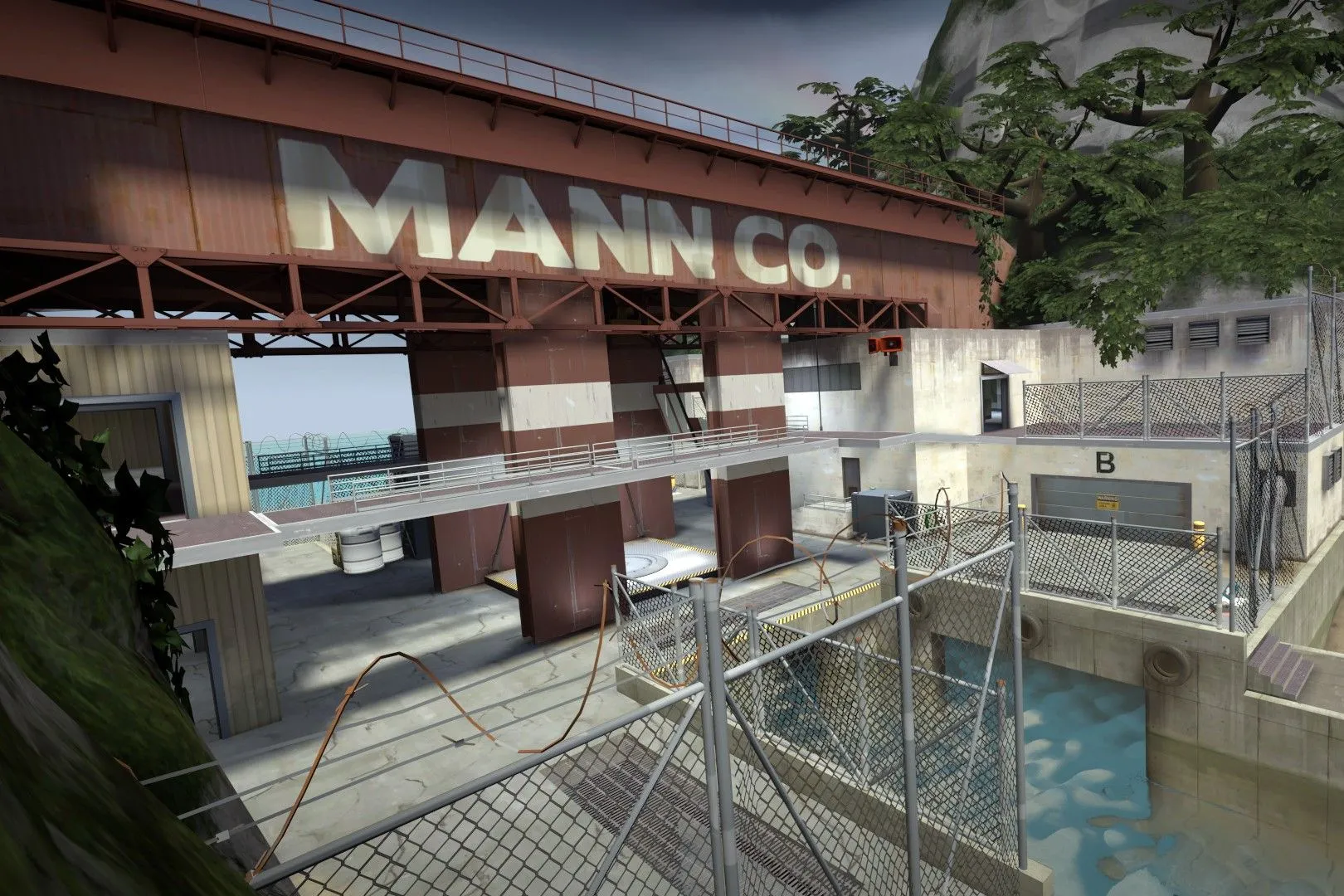 Cảnh chiến đấu đầy màu sắc trong Team Fortress 2, game bắn súng đồng đội kinh điển của Valve