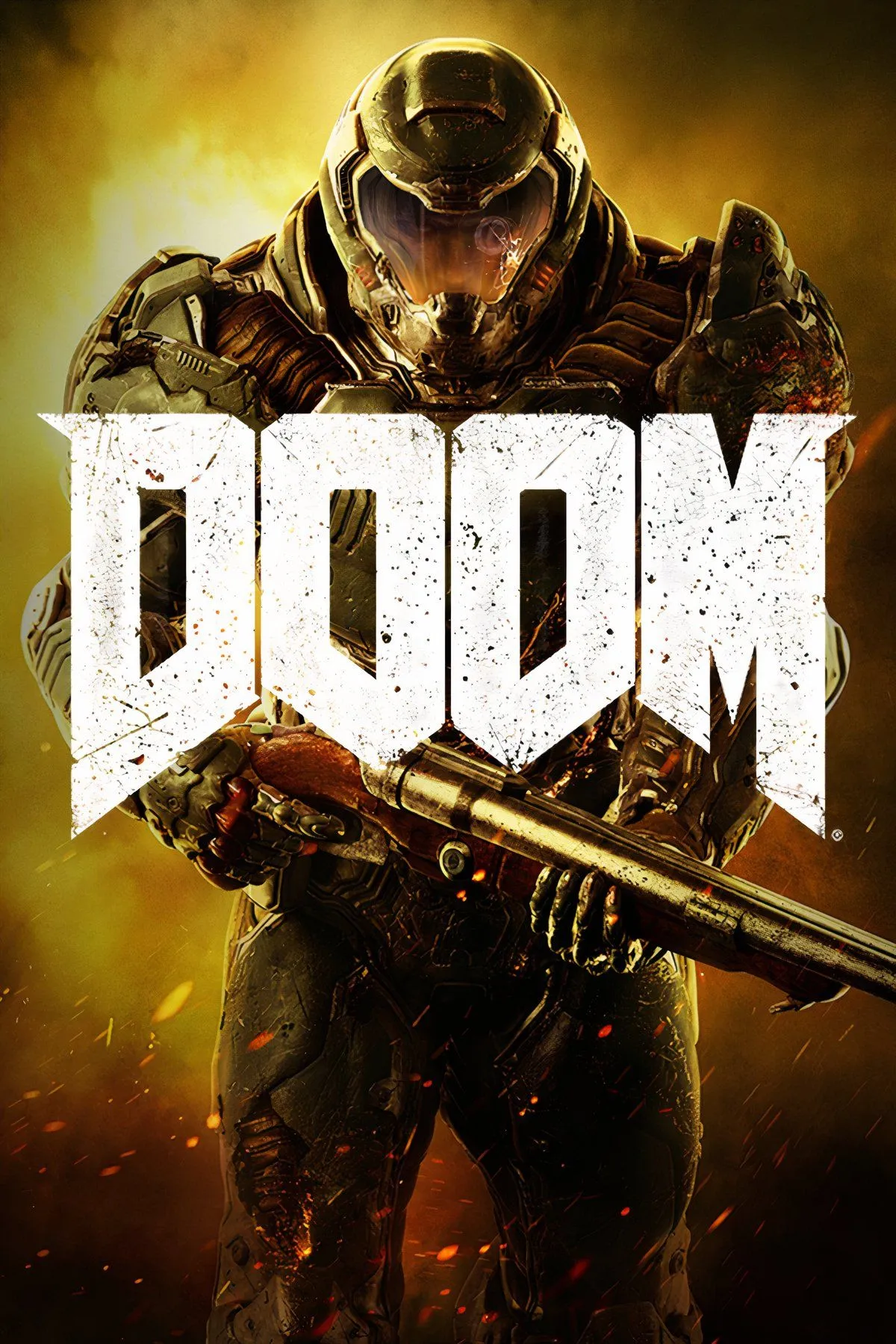 Cảnh chiến đấu khốc liệt trong game DOOM (2016), nhấn mạnh lối chơi bắn súng góc nhìn thứ nhất đầy tốc độ.