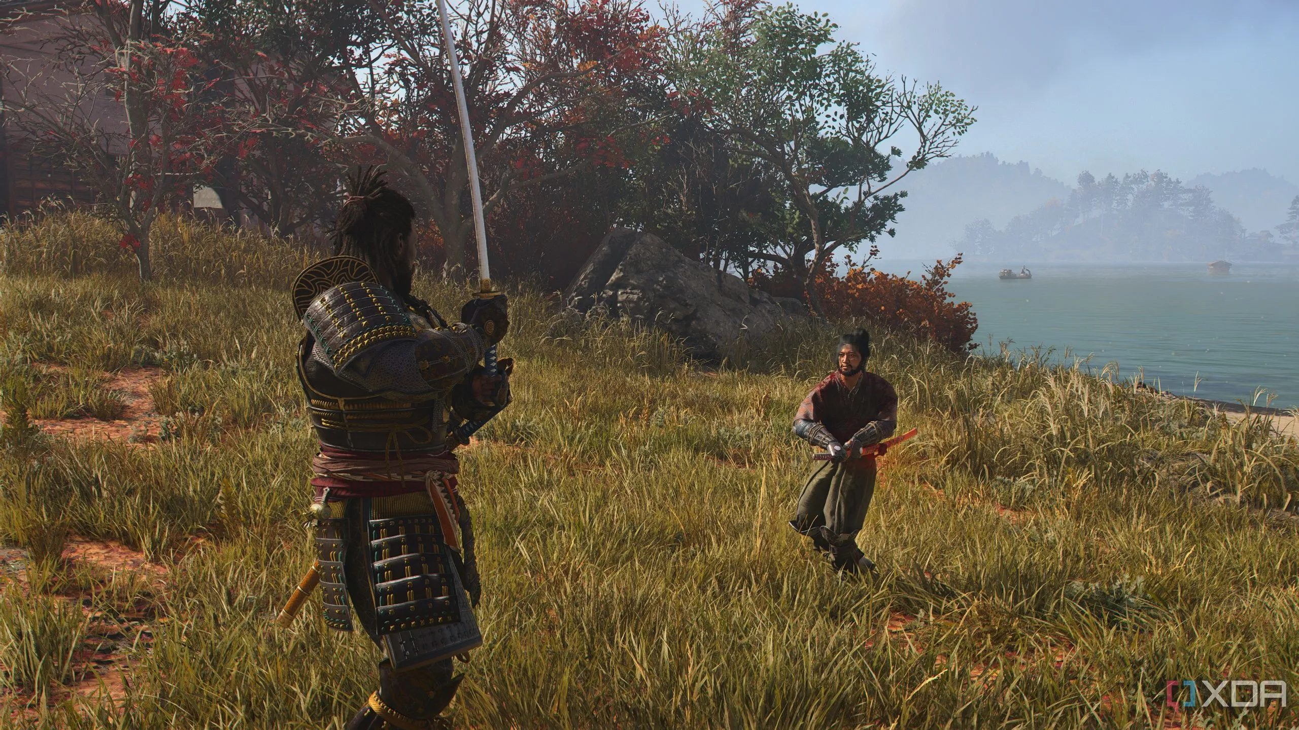 Cảnh đối đầu giữa Yasuke và một đối thủ trong Assassin's Creed Shadows