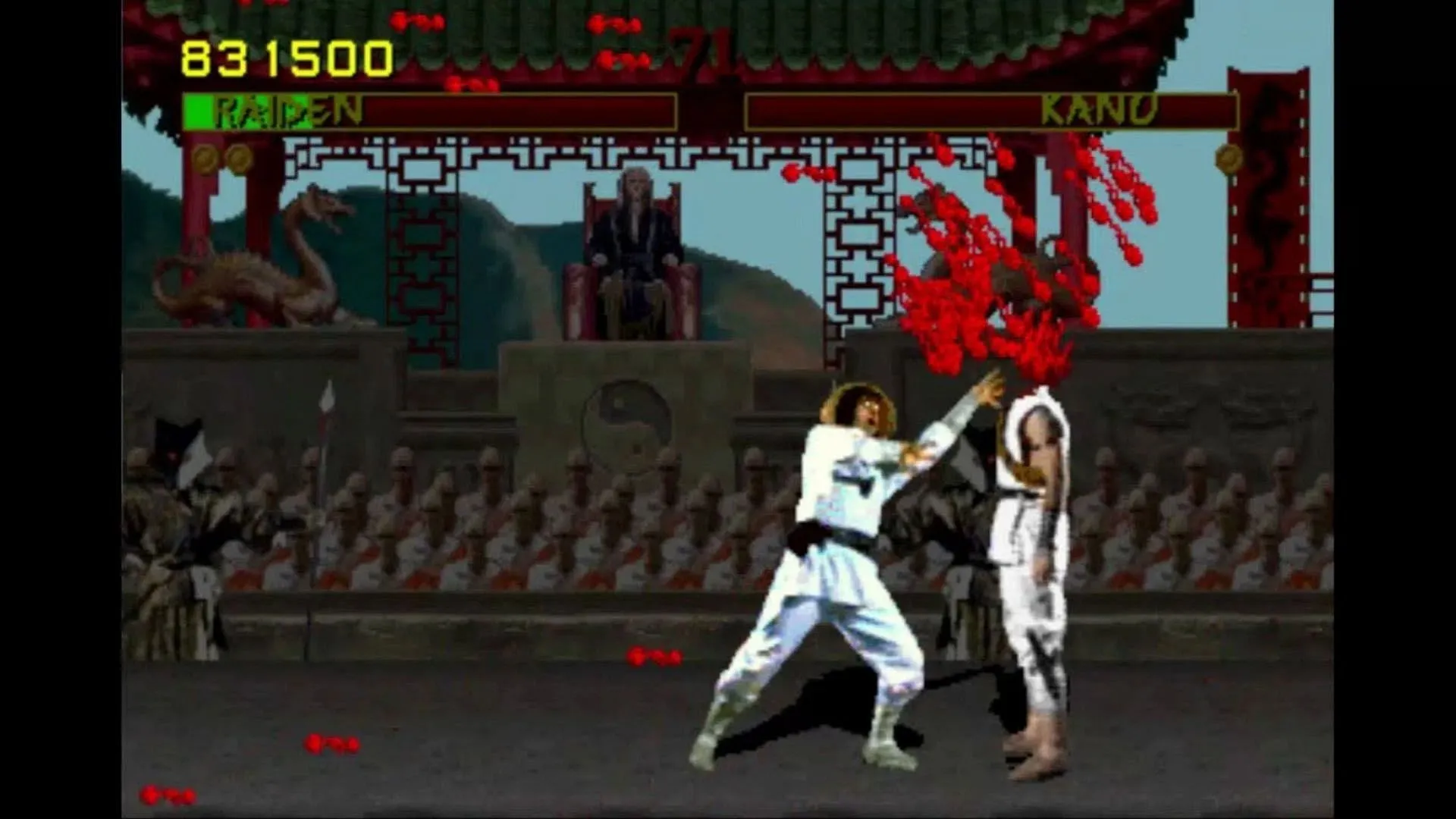 Cảnh Fatality trong Mortal Kombat, một ví dụ điển hình của game bạo lực gây tranh cãi những năm 90.