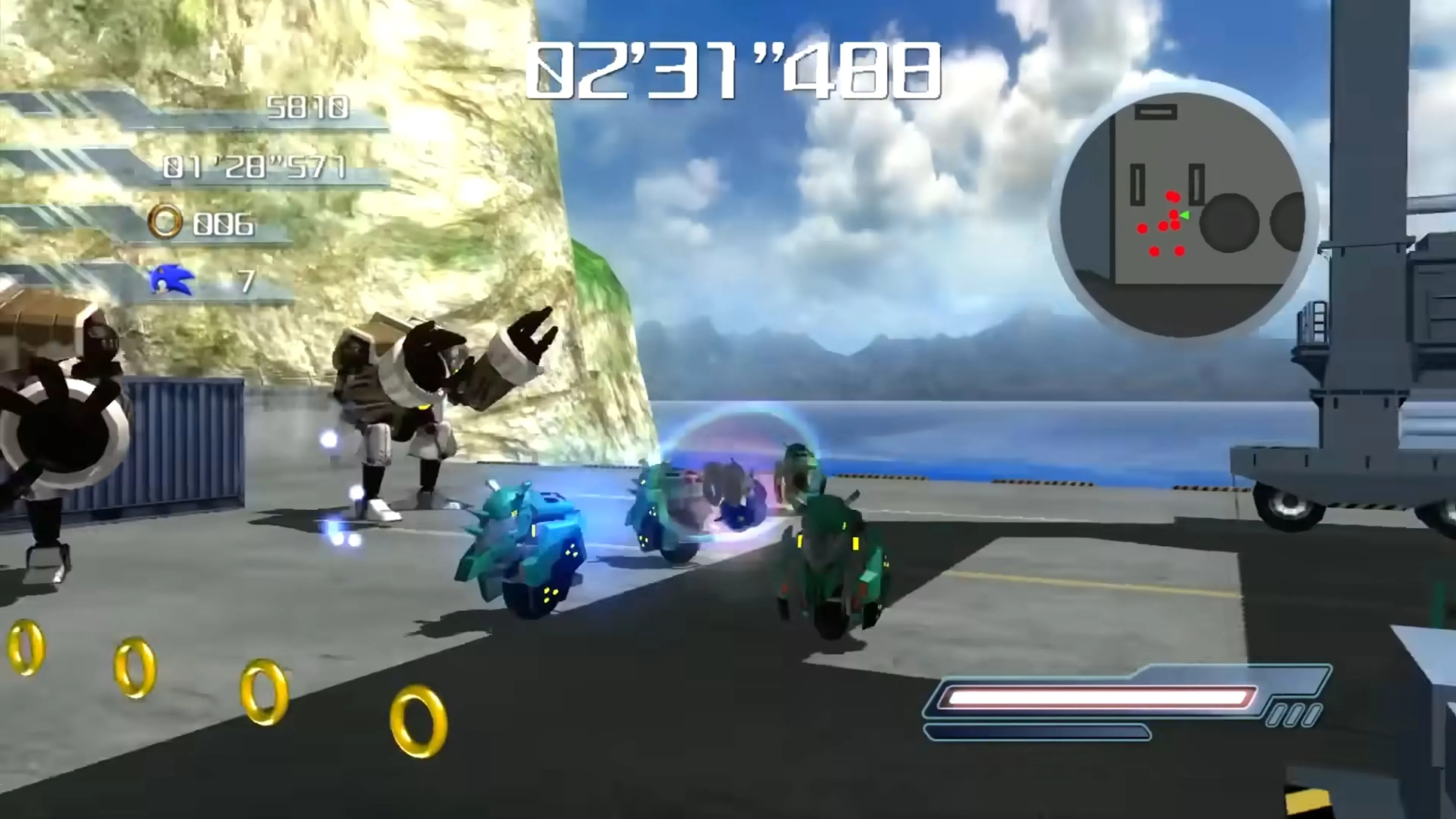 Cảnh game Sonic the Hedgehog (2006) với các chi tiết môi trường