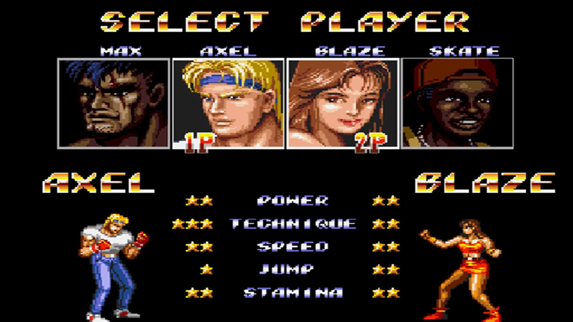 Cảnh game Streets of Rage 2 đang diễn ra, minh họa tính năng Netplay của RetroArch