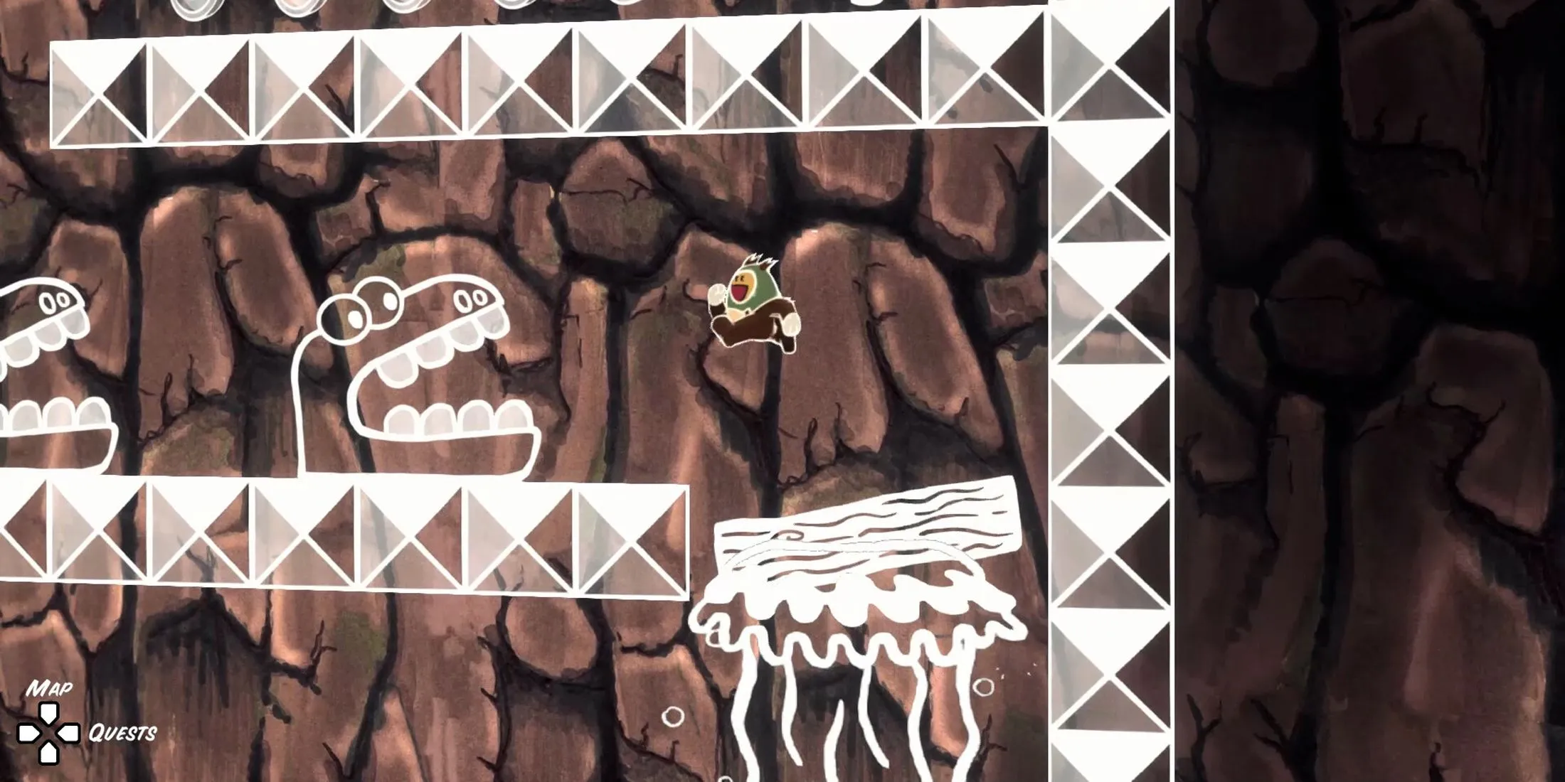 Cảnh gameplay Ruffy and the Riverside với Ruffy đang vượt chướng ngại vật